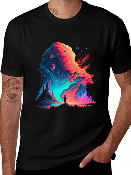 Cosmic Wanderer Graphic Tee - Stylish Space Adventure Shirt