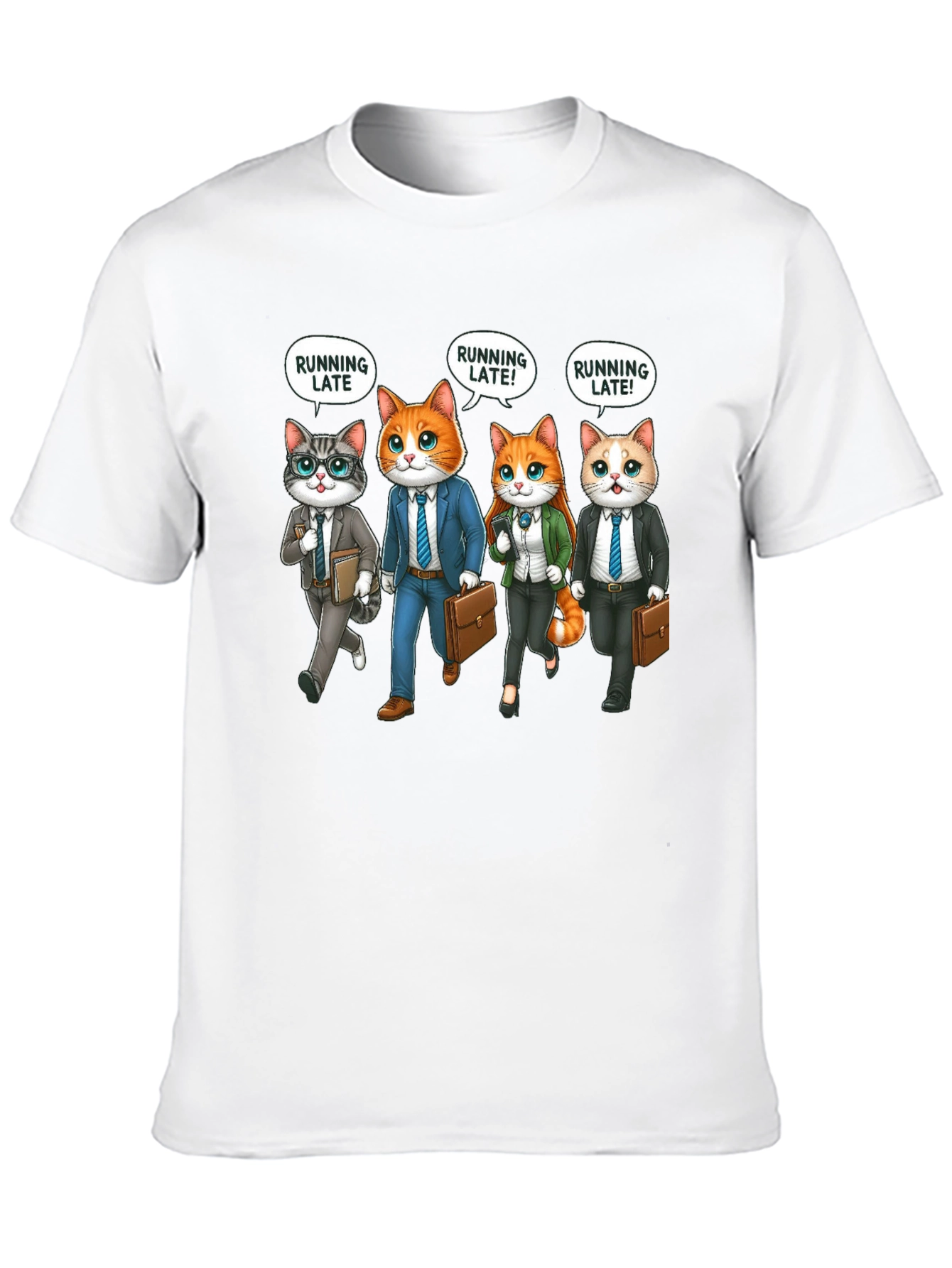 Running Late Business Cats T-Shirt