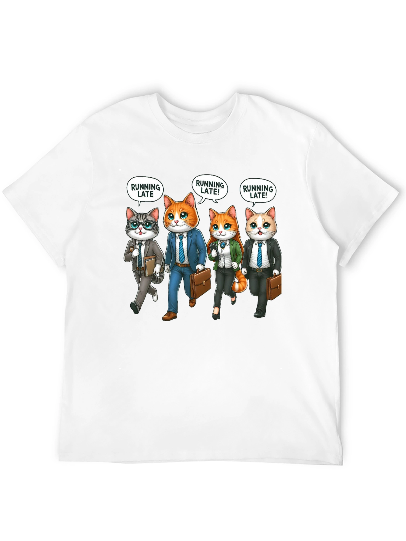 Running Late Business Cats T-Shirt