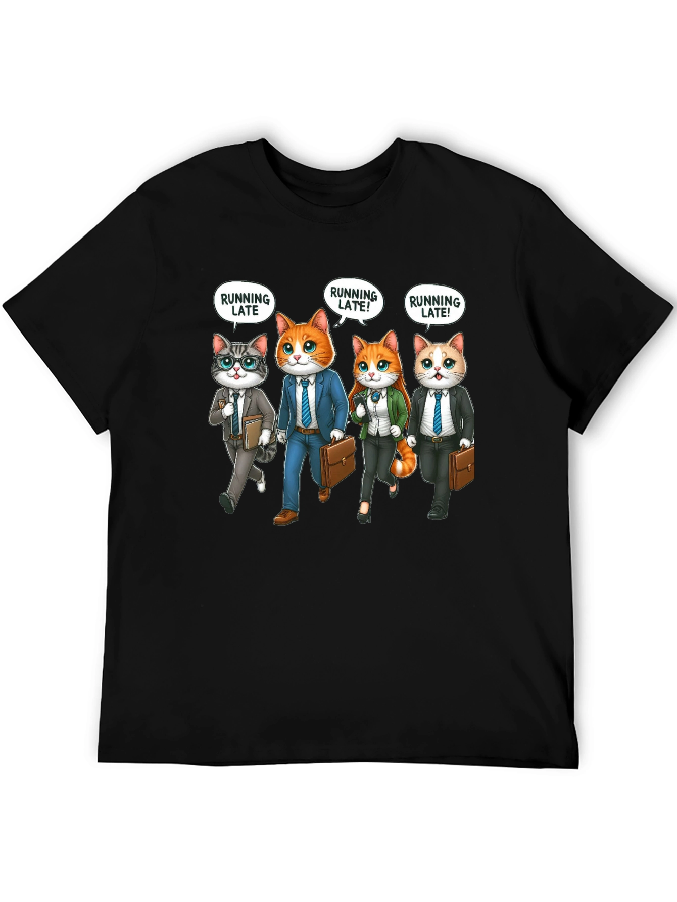 Running Late Business Cats T-Shirt