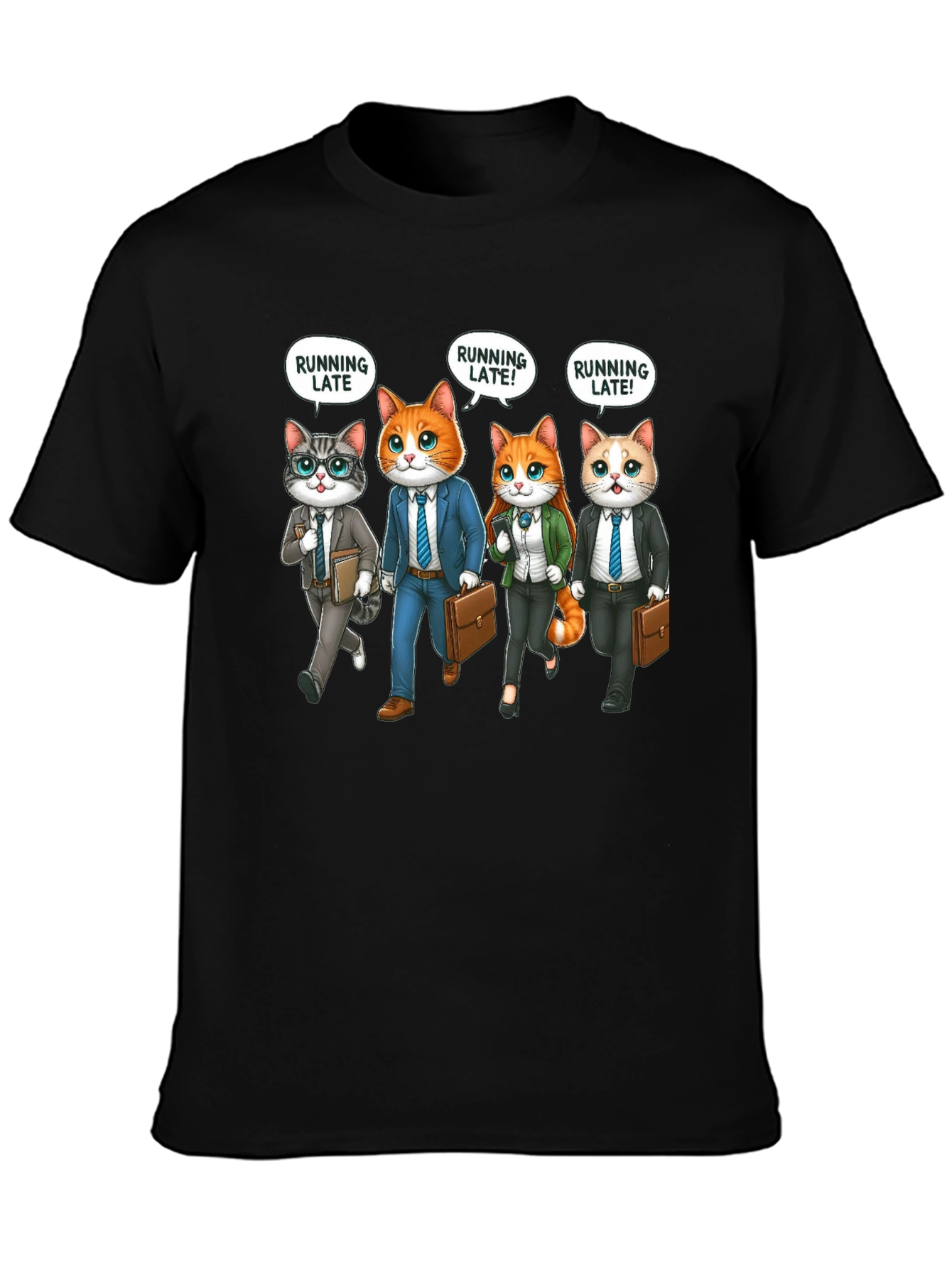 Running Late Business Cats T-Shirt