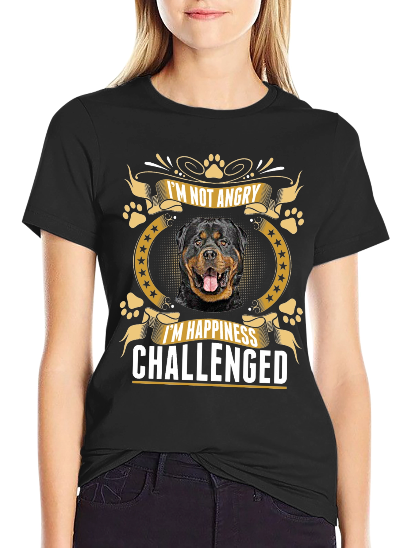 Rottweiler Im Not Angry Graphic T-Shirt