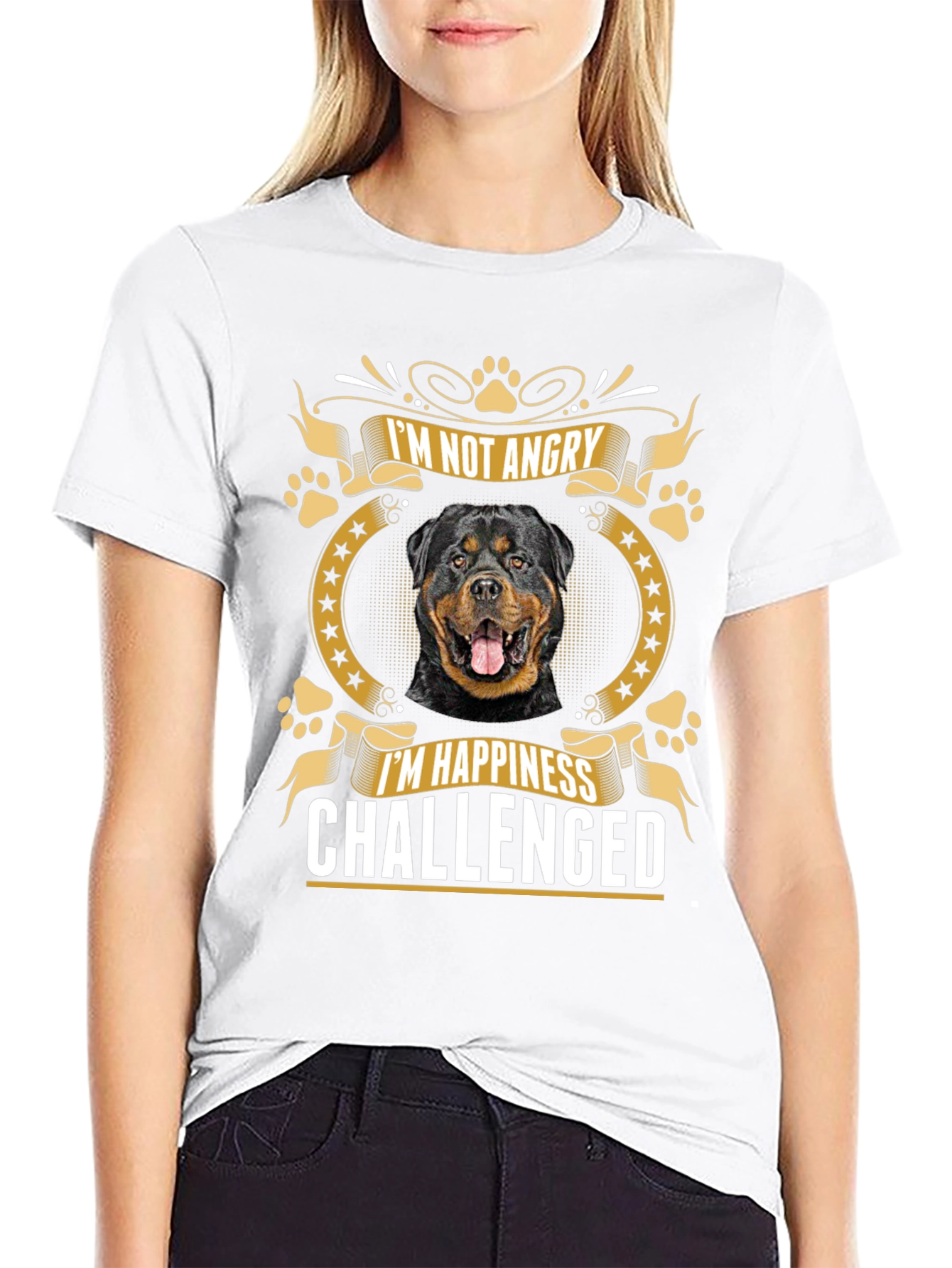 Rottweiler Im Not Angry Graphic T-Shirt