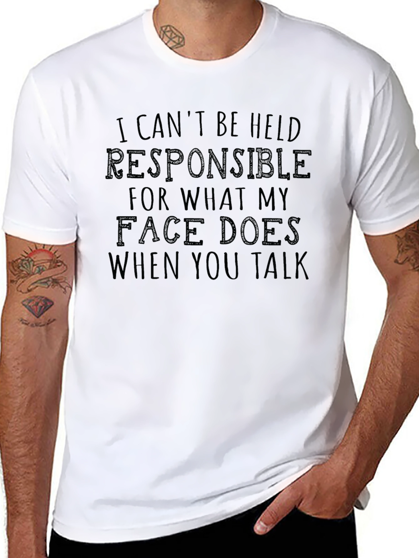 Funny Sarcastic Graphic T-Shirt - Face Reaction Tee