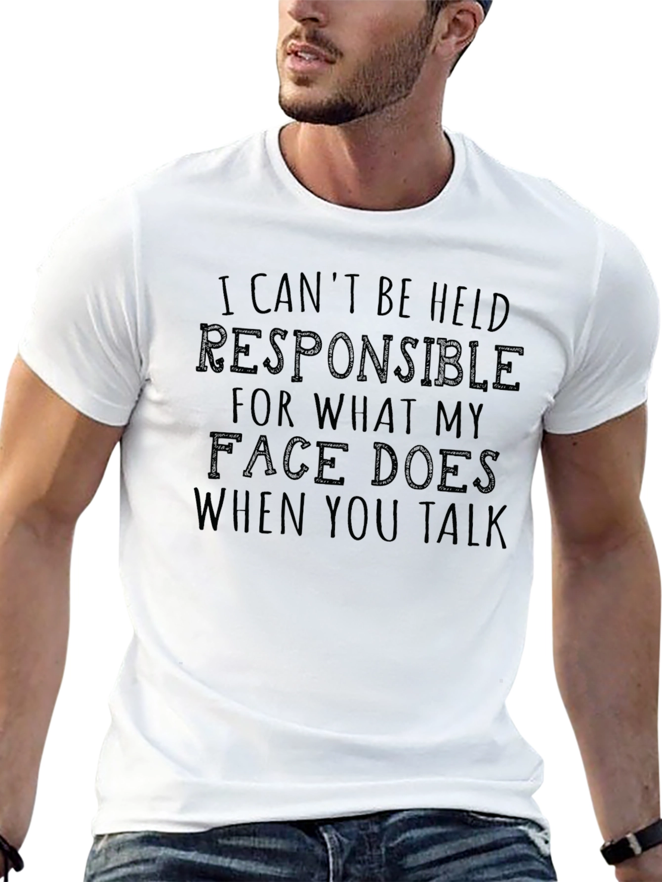 Funny Sarcastic Graphic T-Shirt - Face Reaction Tee
