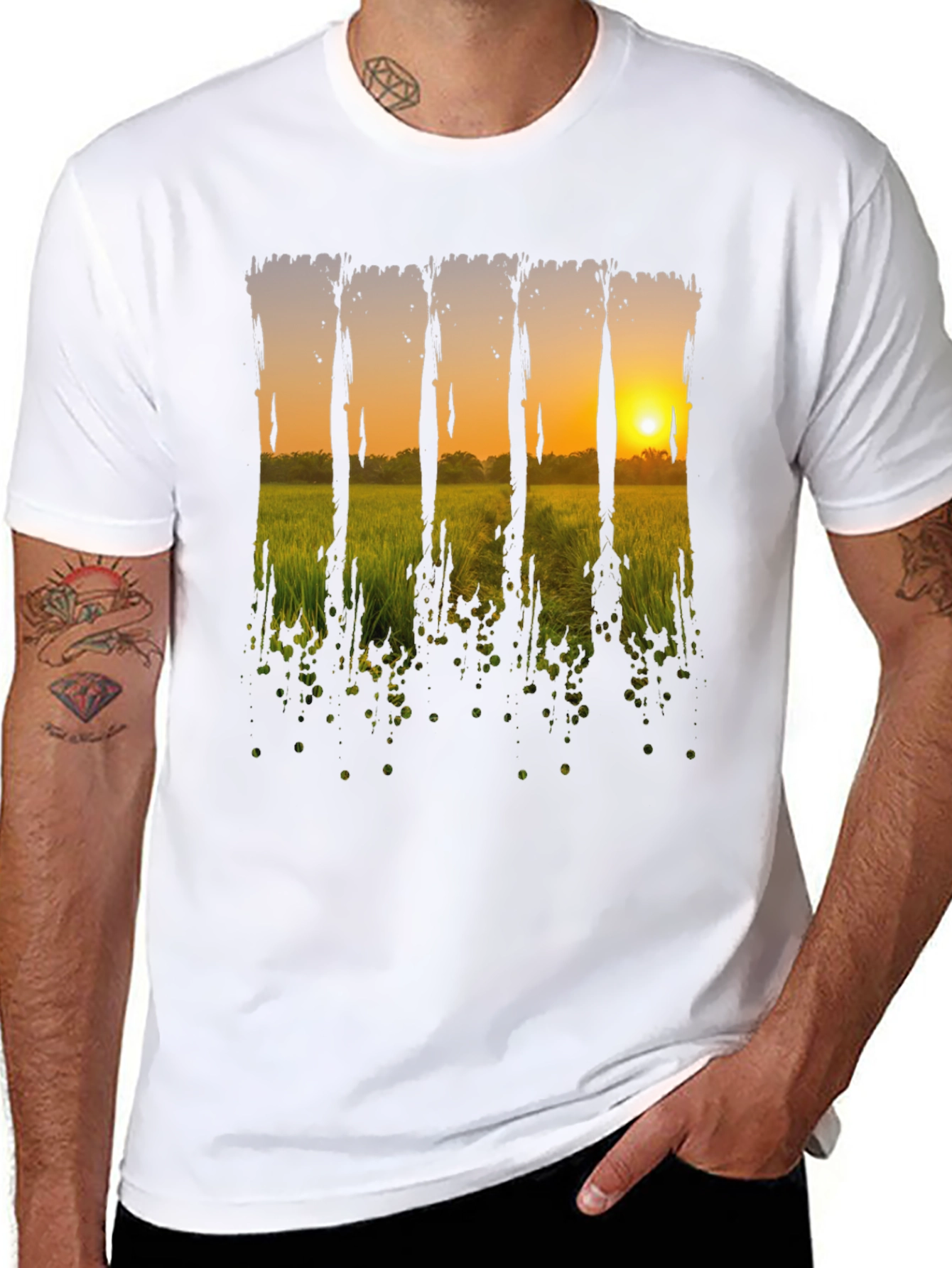 Sunset Field Graphic Tee - Black