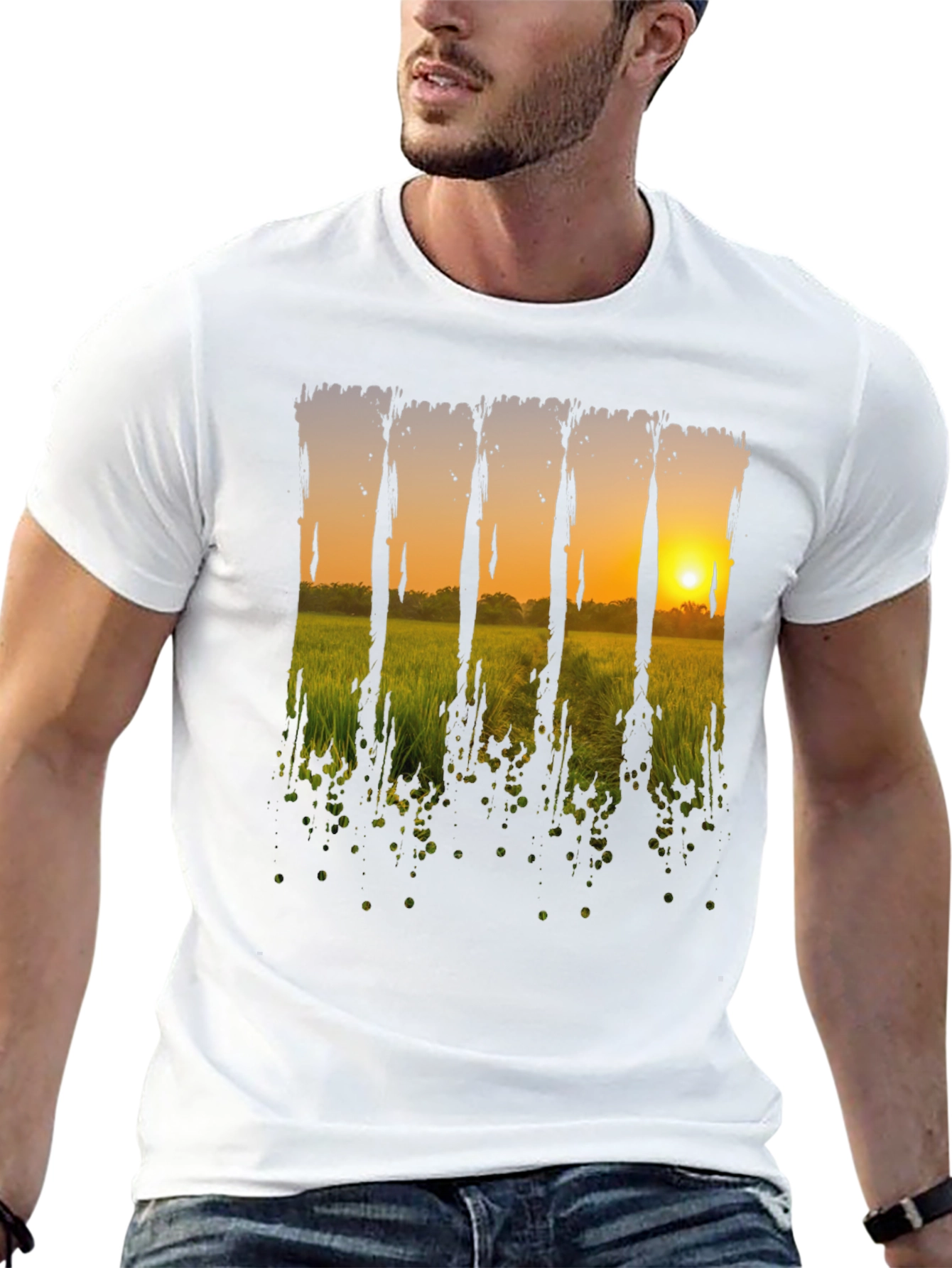 Sunset Field Graphic Tee - Black