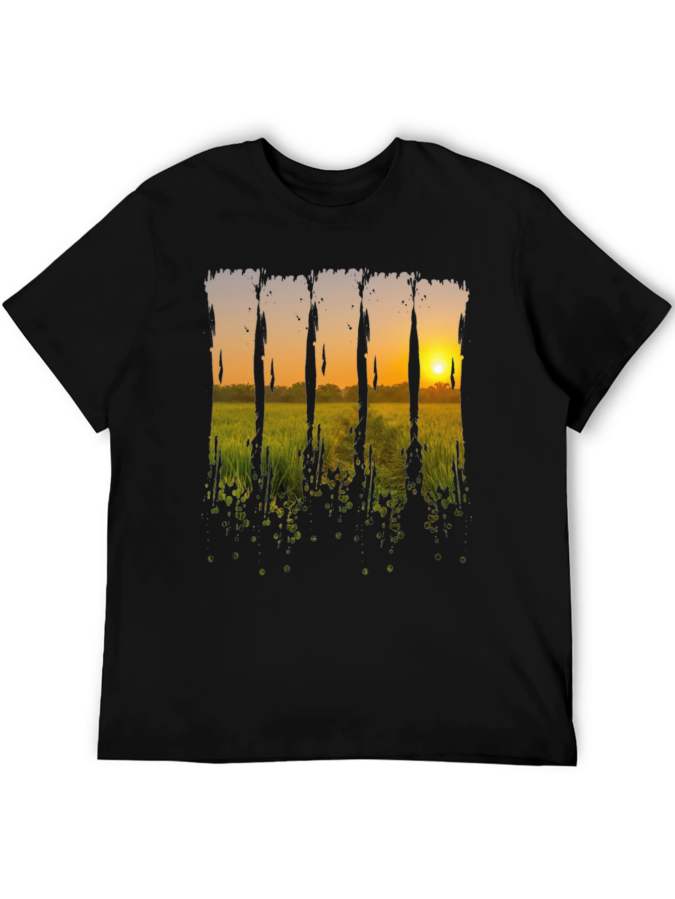 Sunset Field Graphic Tee - Black