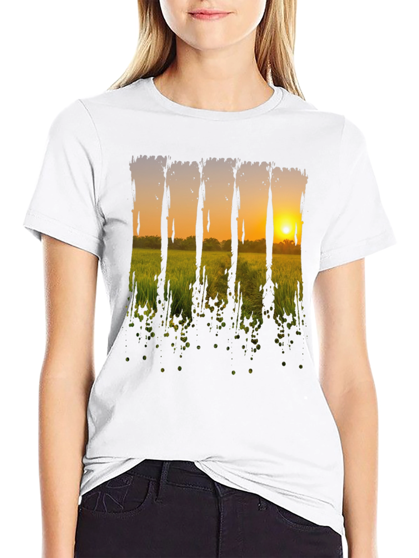 Sunset Field Graphic Tee - Black