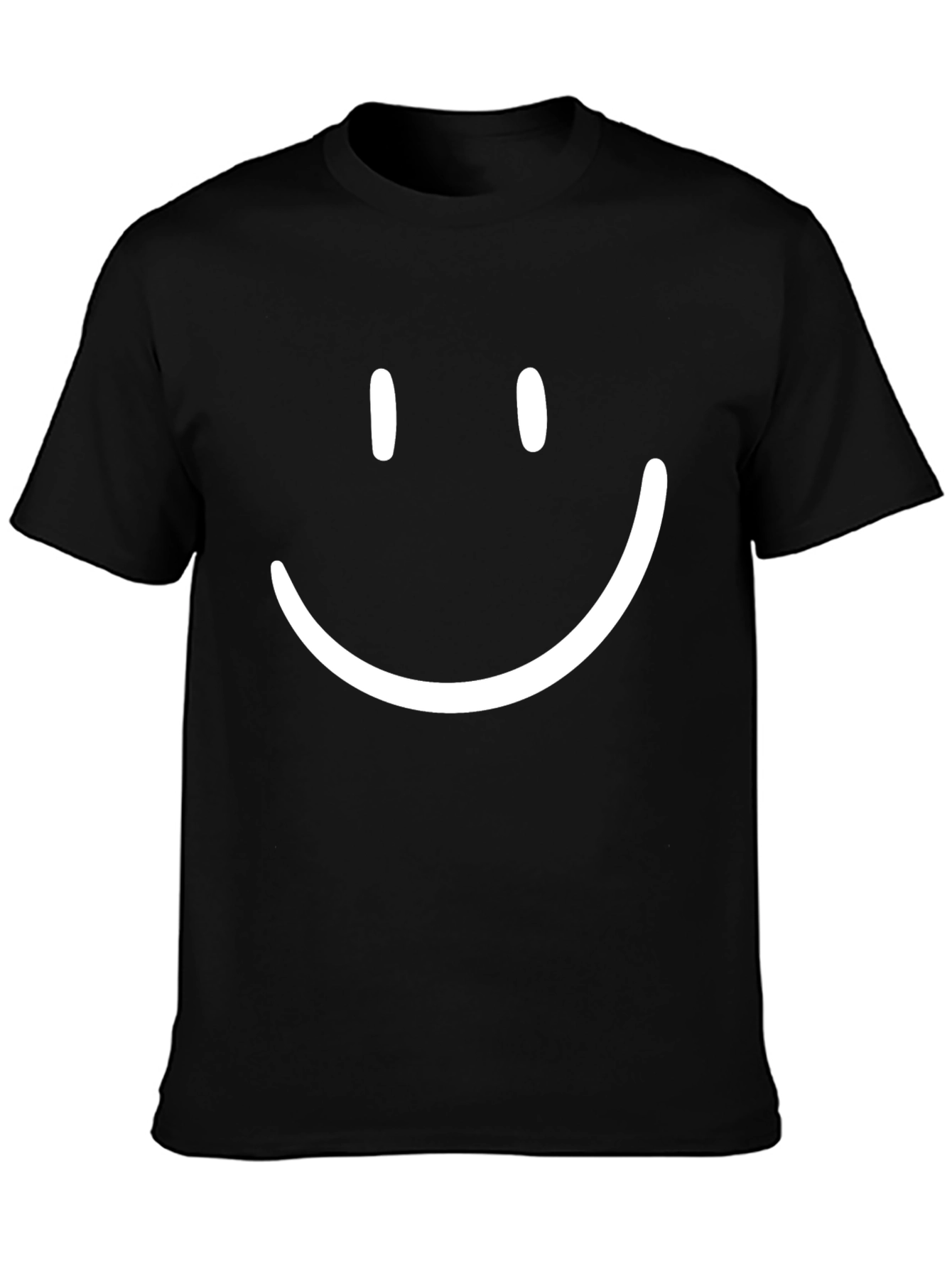 Smiley Face Graphic Tee - Casual Black T-Shirt