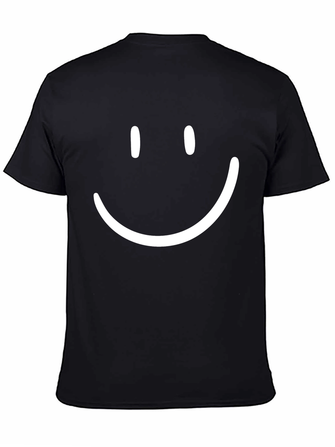 Smiley Face Graphic Tee - Casual Black T-Shirt