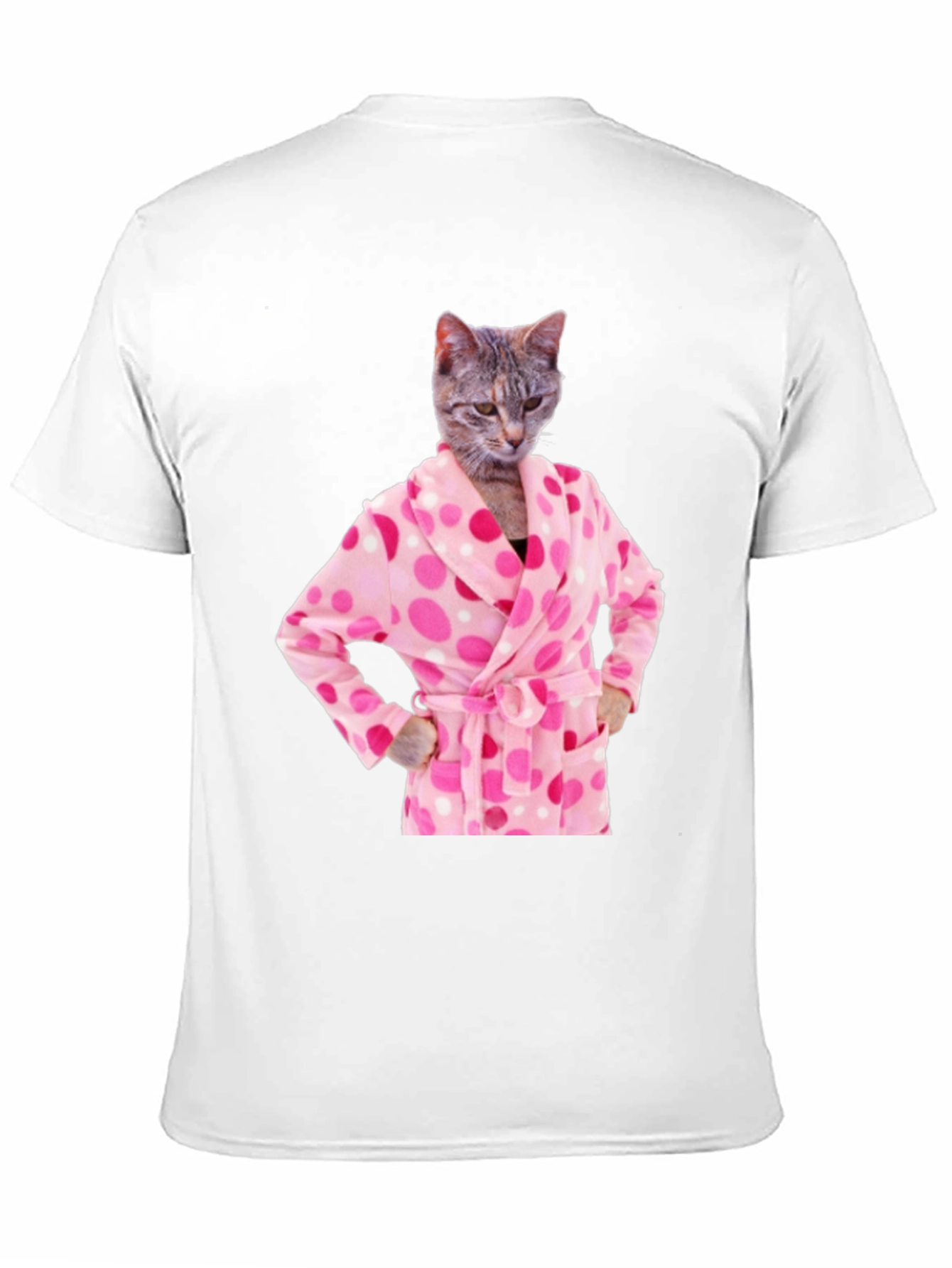 Cat in Robe Funny Graphic T-Shirt