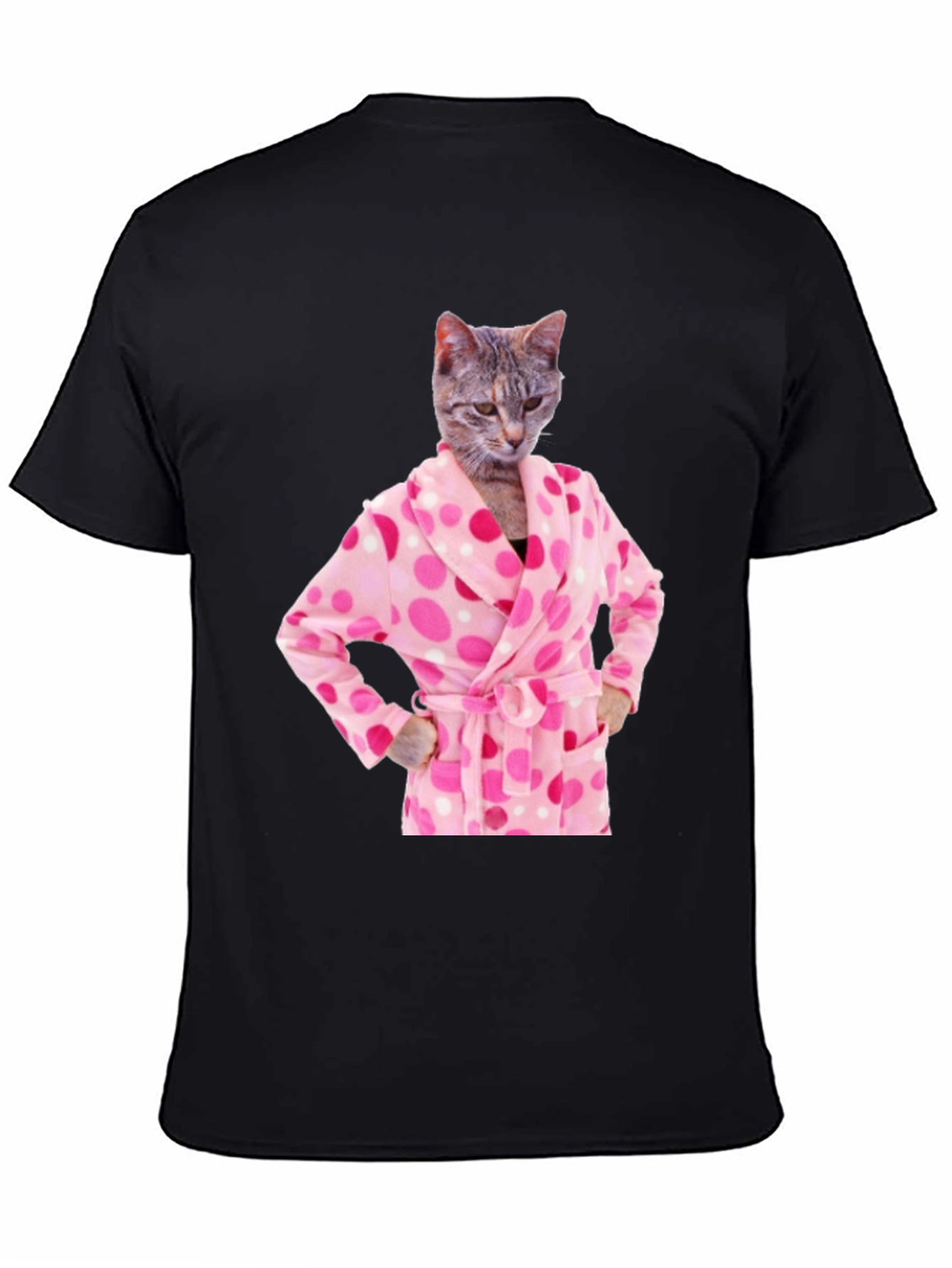 Cat in Robe Funny Graphic T-Shirt