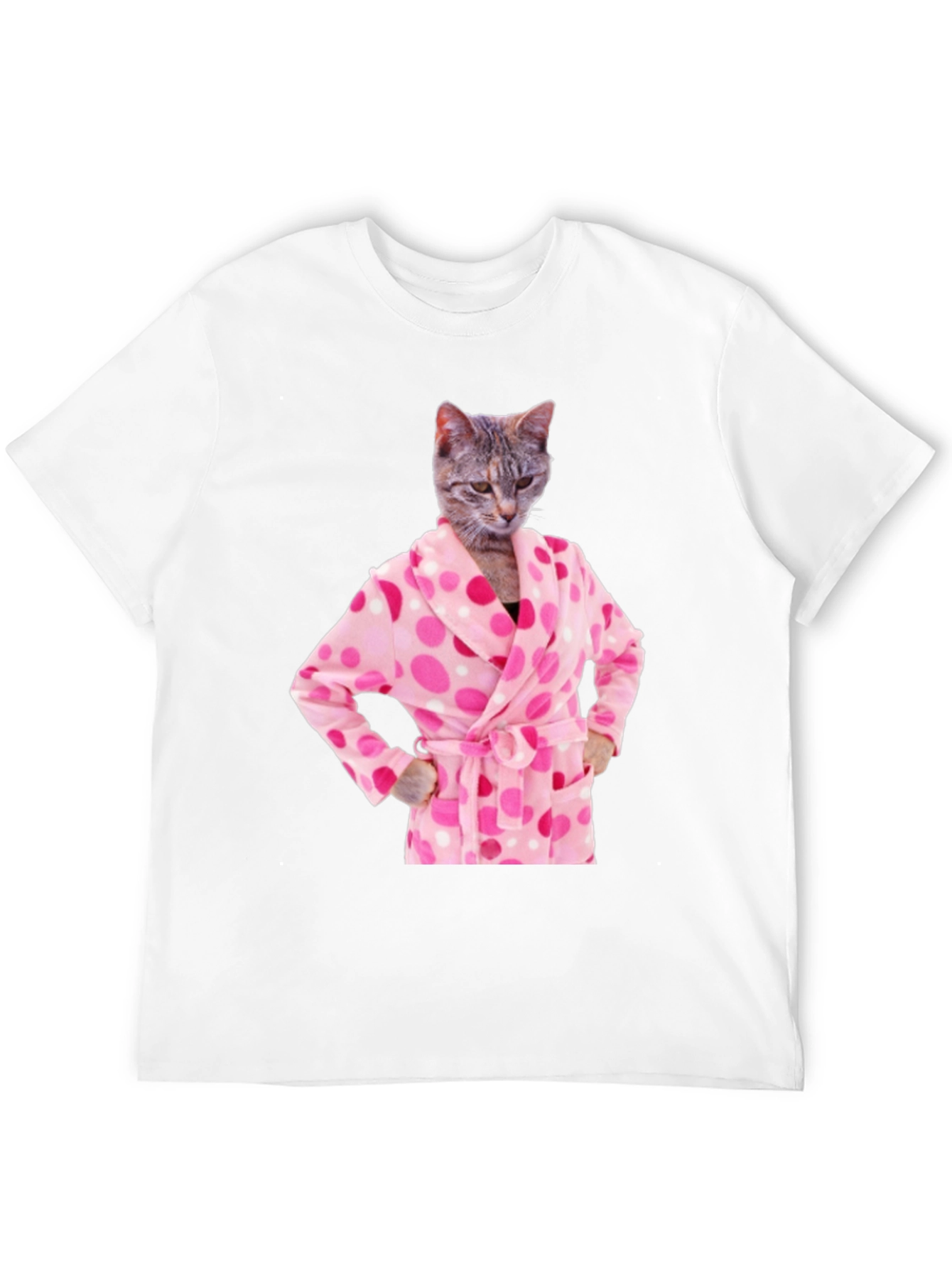 Cat in Robe Funny Graphic T-Shirt