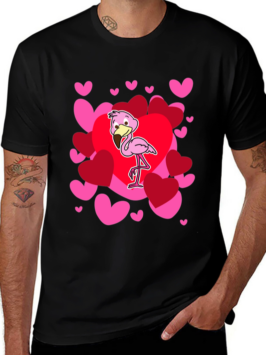 Valentines Flamingo Heart T-Shirt