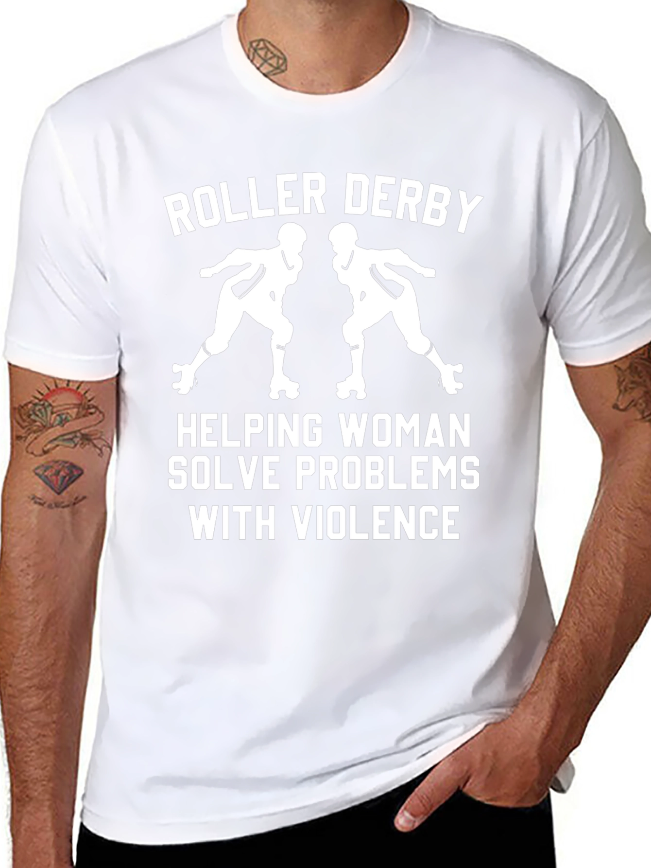 Roller Derby Helping Woman T-Shirt