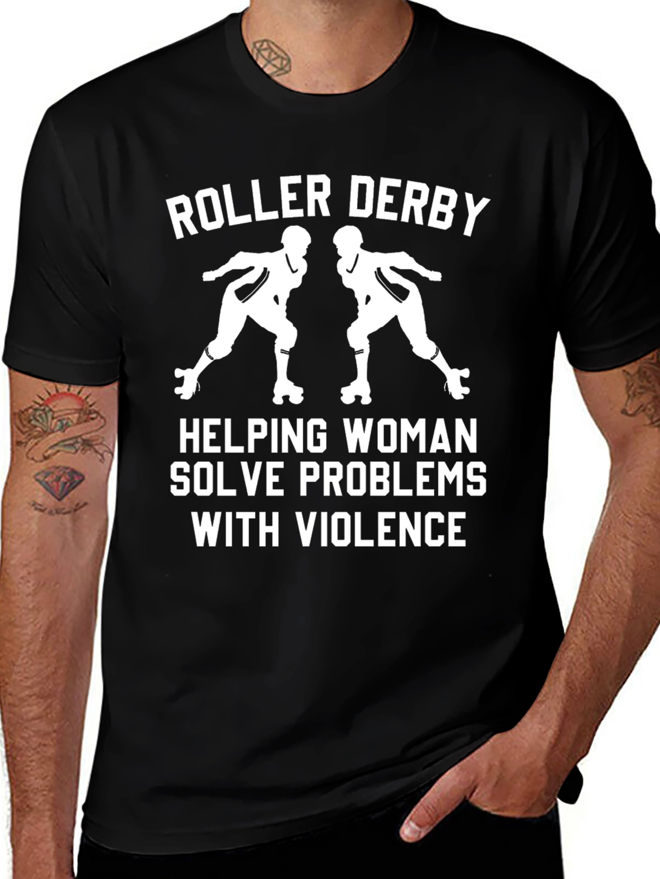 Roller Derby Helping Woman T-Shirt