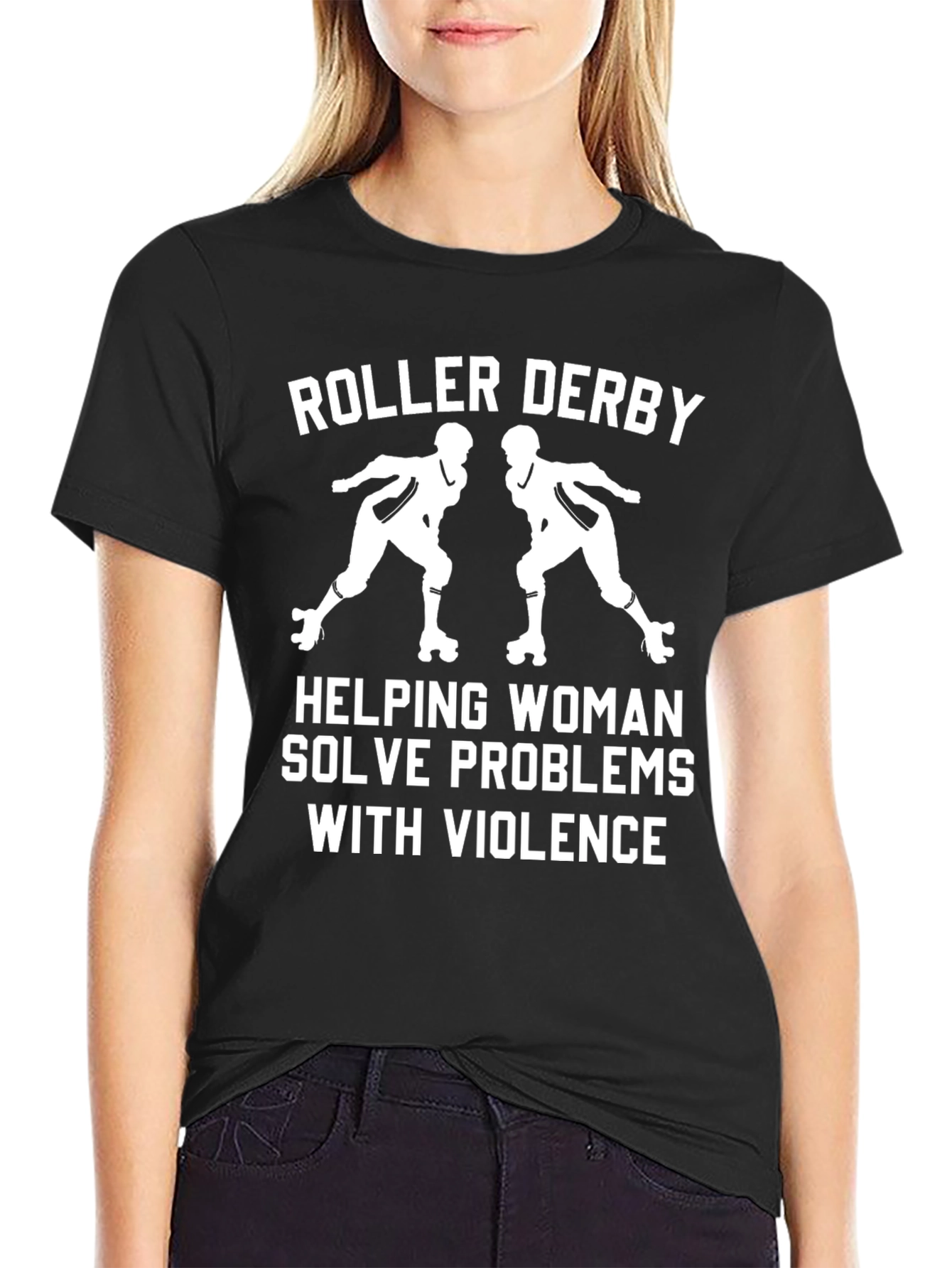 Roller Derby Helping Woman T-Shirt