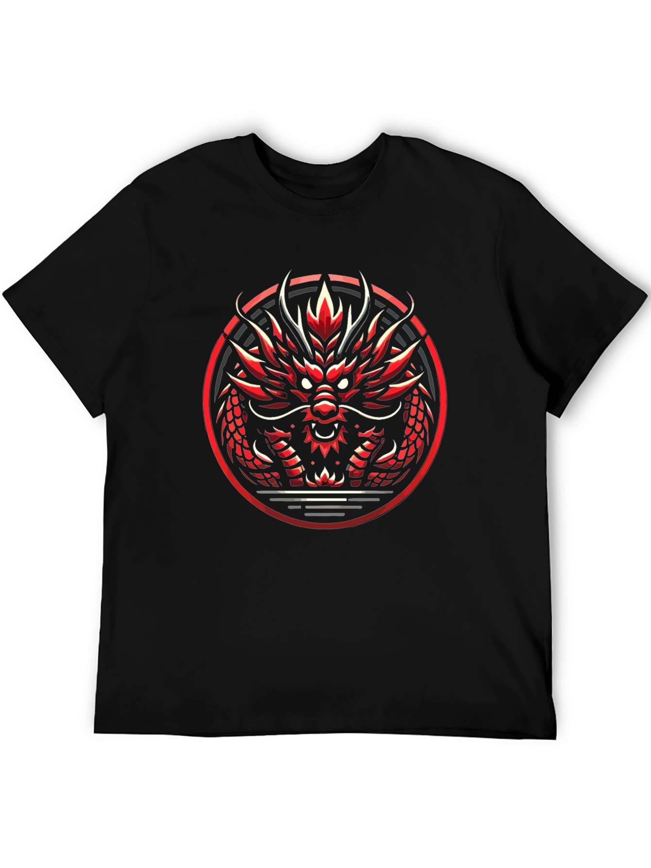 Red Dragon Graphic Tee - Bold Asian Design