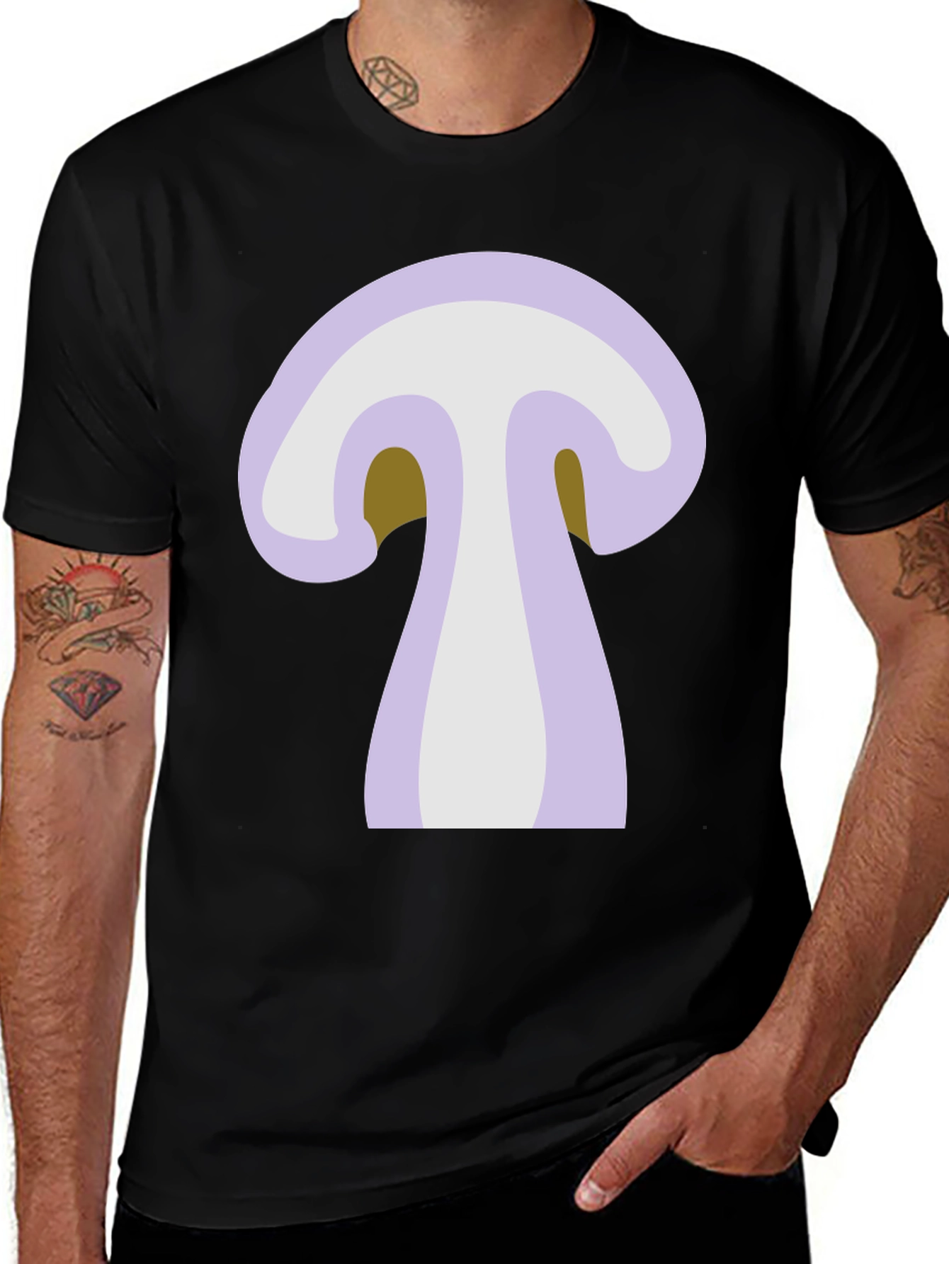 Mushroom Graphic Tee - Unisex Black T-Shirt