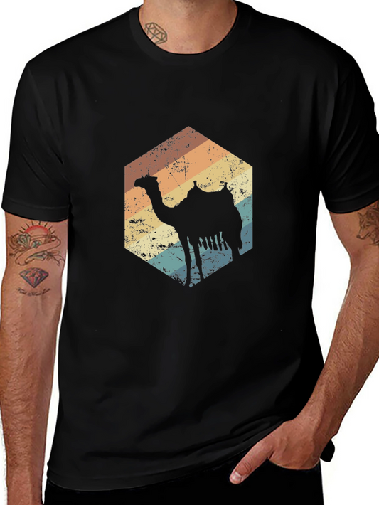 Retro Camel T-Shirt - Vintage Desert Vibes