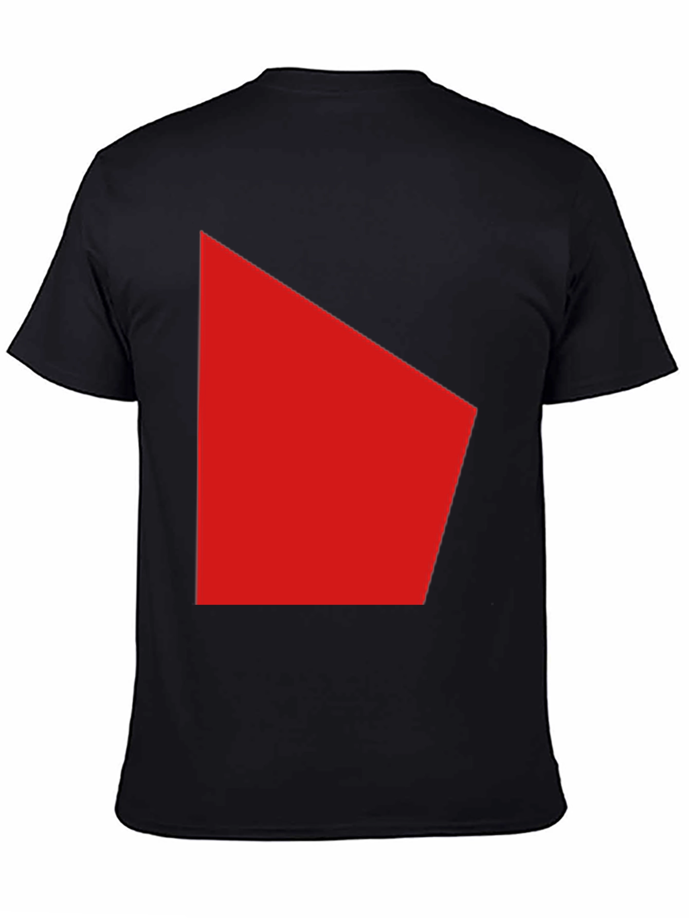 Modern Red Graphic Black T-Shirt