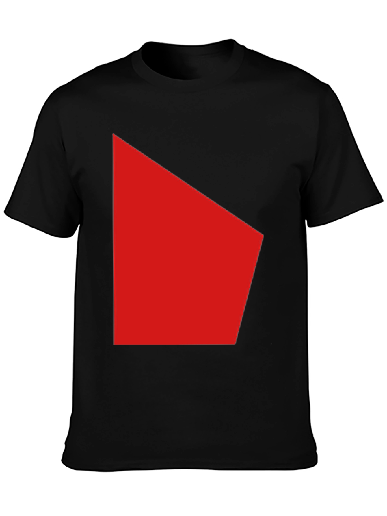 Modern Red Graphic Black T-Shirt