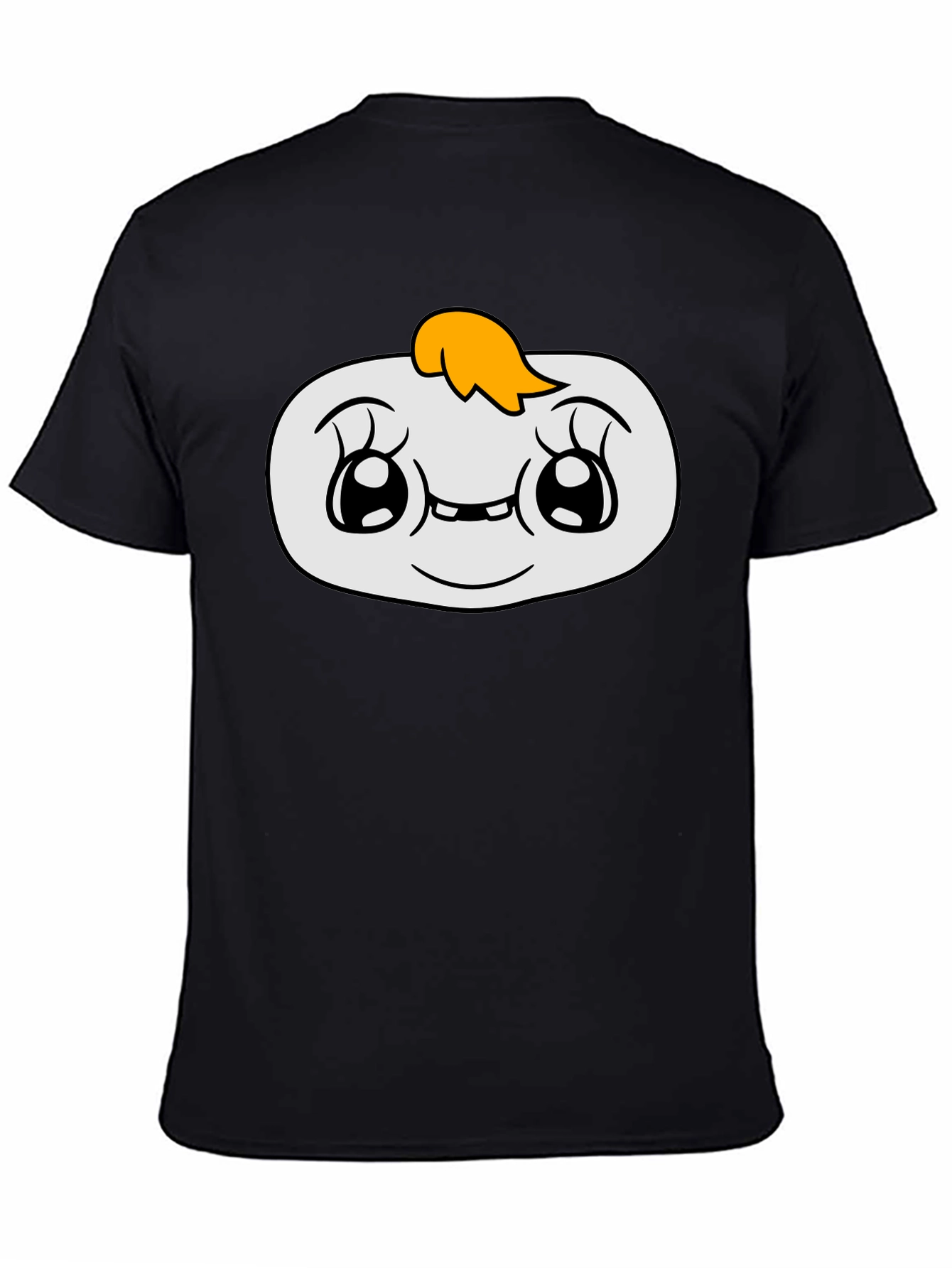 Cute Cartoon Character Graphic Black T-Shirt