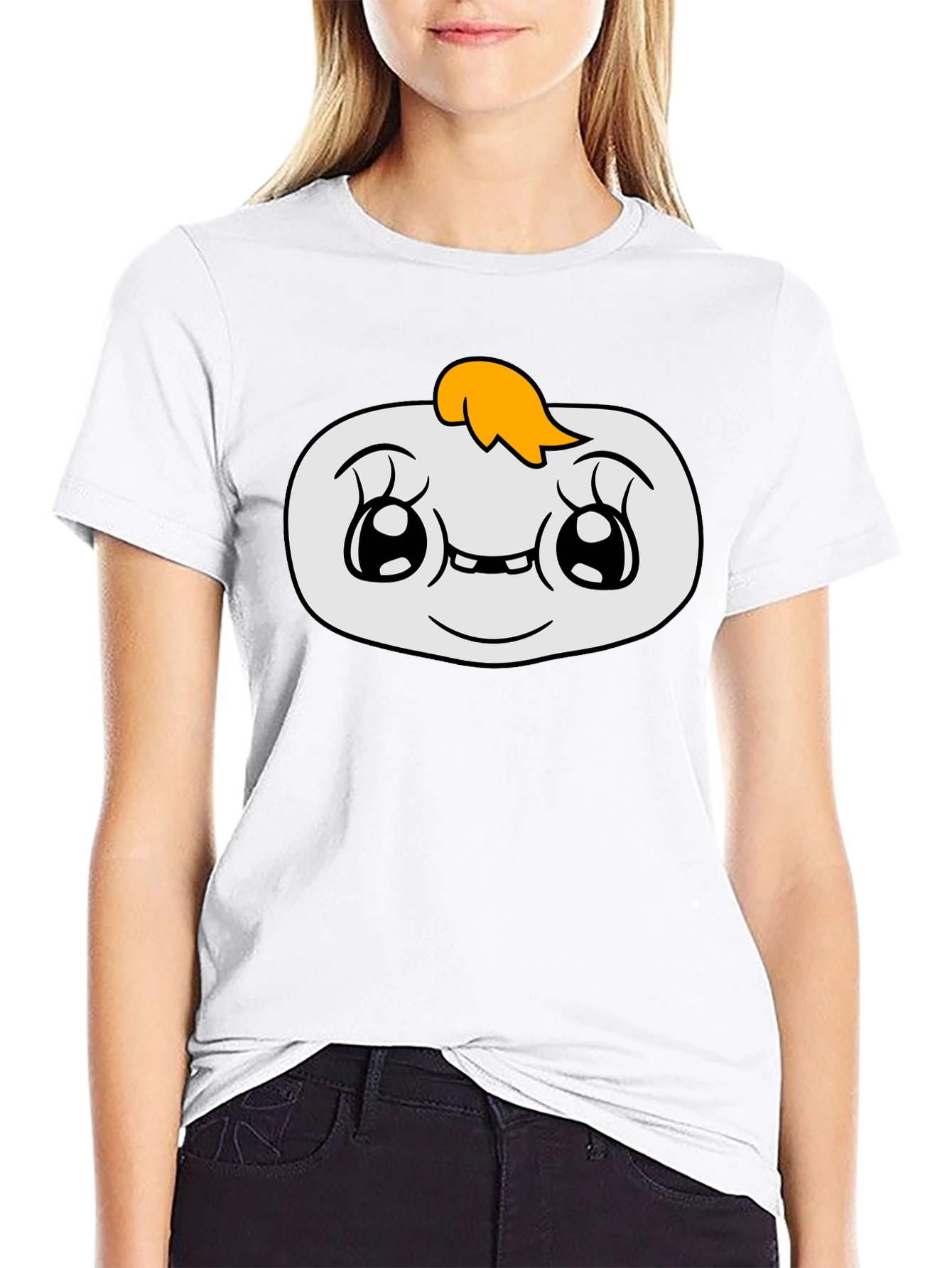 Cute Cartoon Character Graphic Black T-Shirt