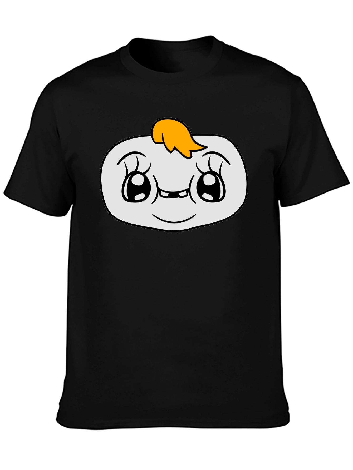 Cute Cartoon Character Graphic Black T-Shirt