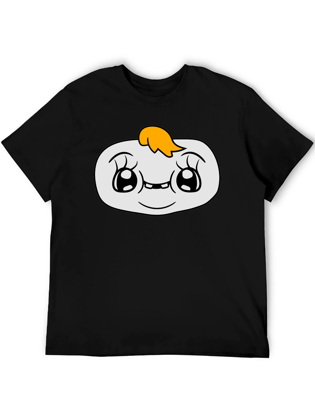 Cute Cartoon Character Graphic Black T-Shirt