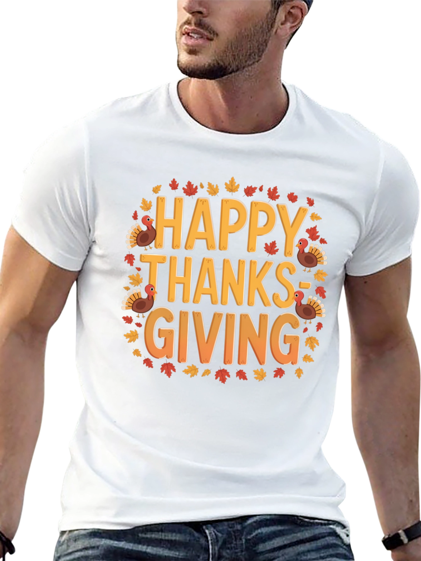 Happy Thanksgiving T-Shirt - Festive Autumn Design