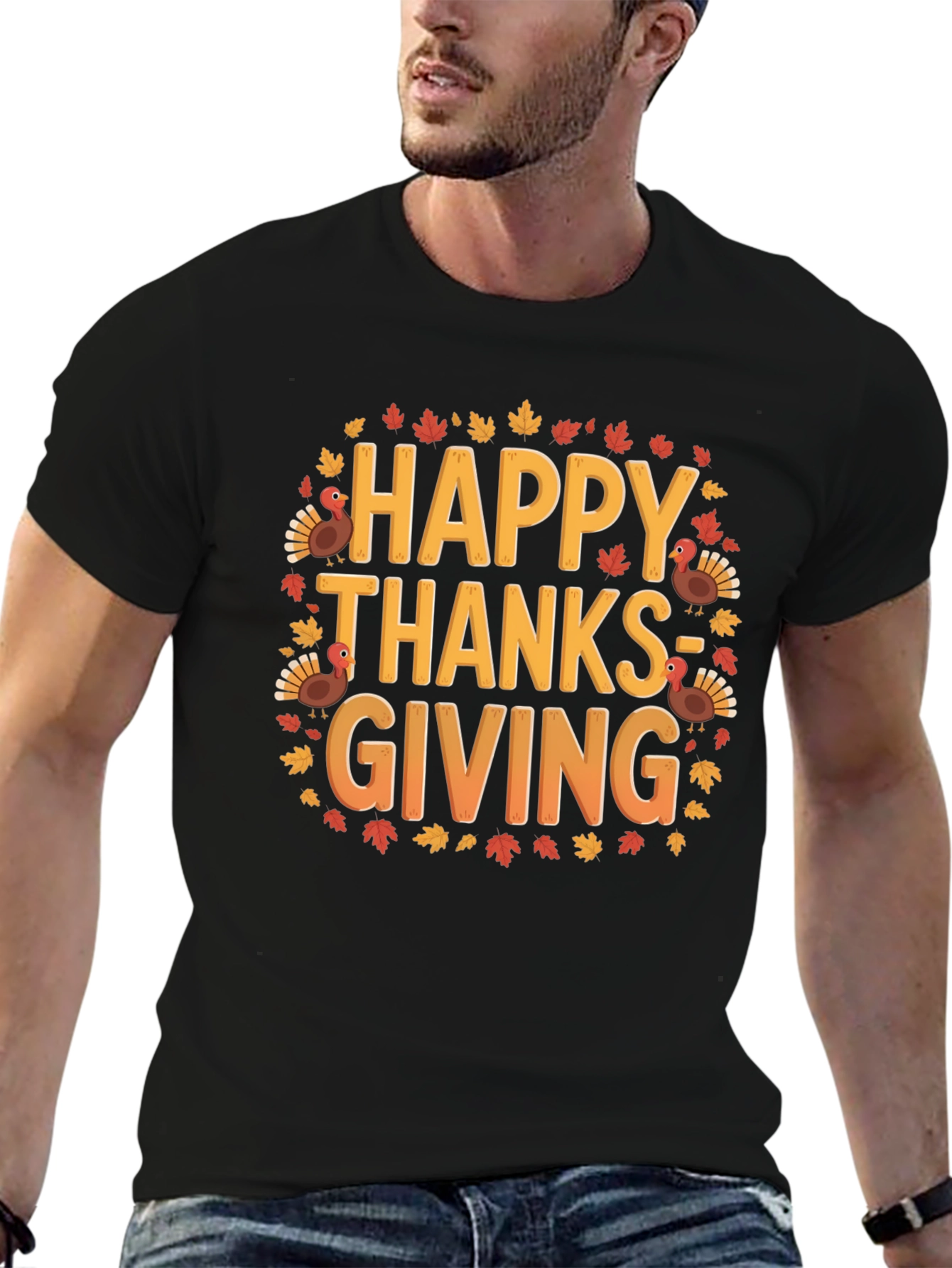 Happy Thanksgiving T-Shirt - Festive Autumn Design