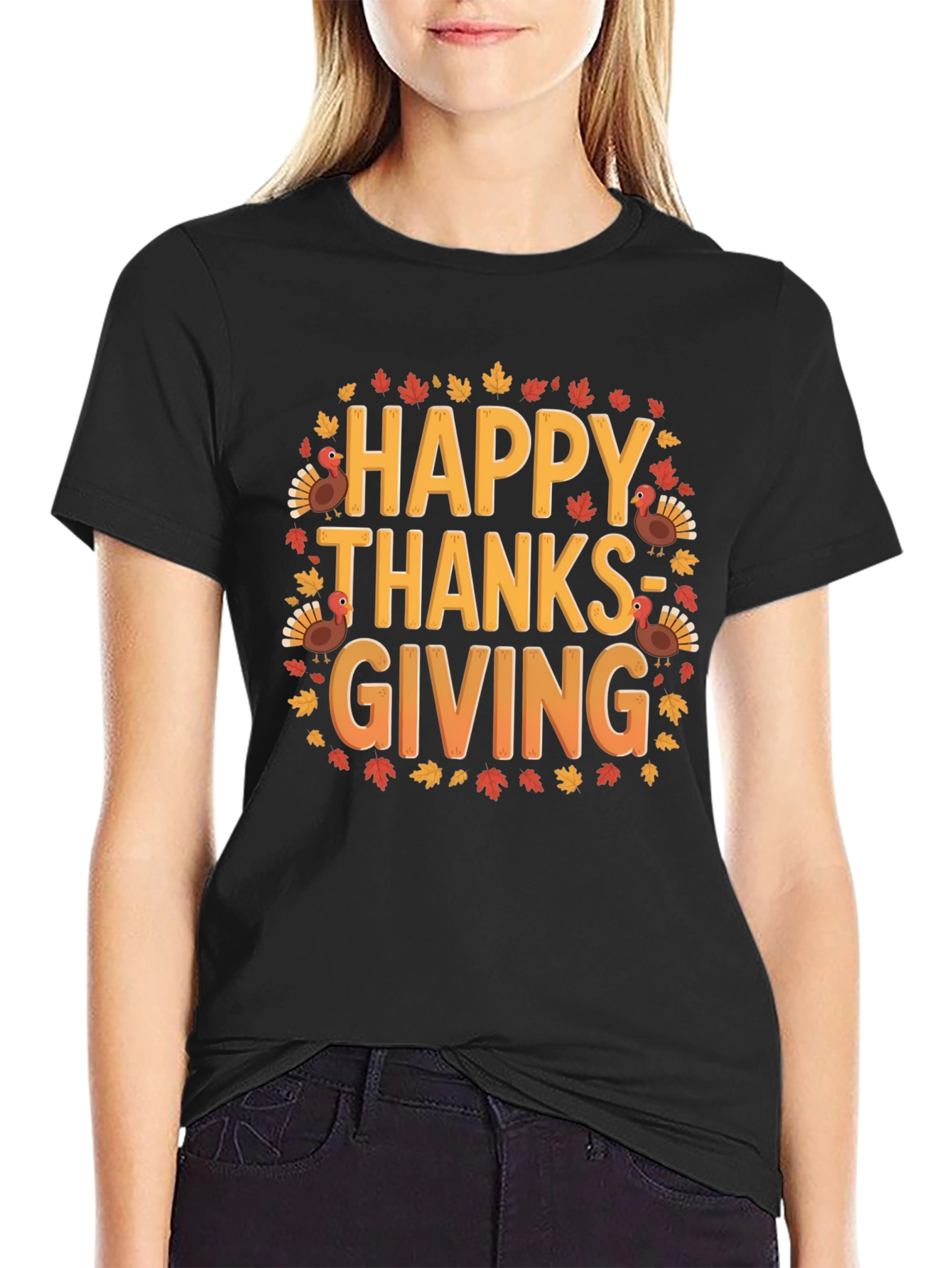 Happy Thanksgiving T-Shirt - Festive Autumn Design