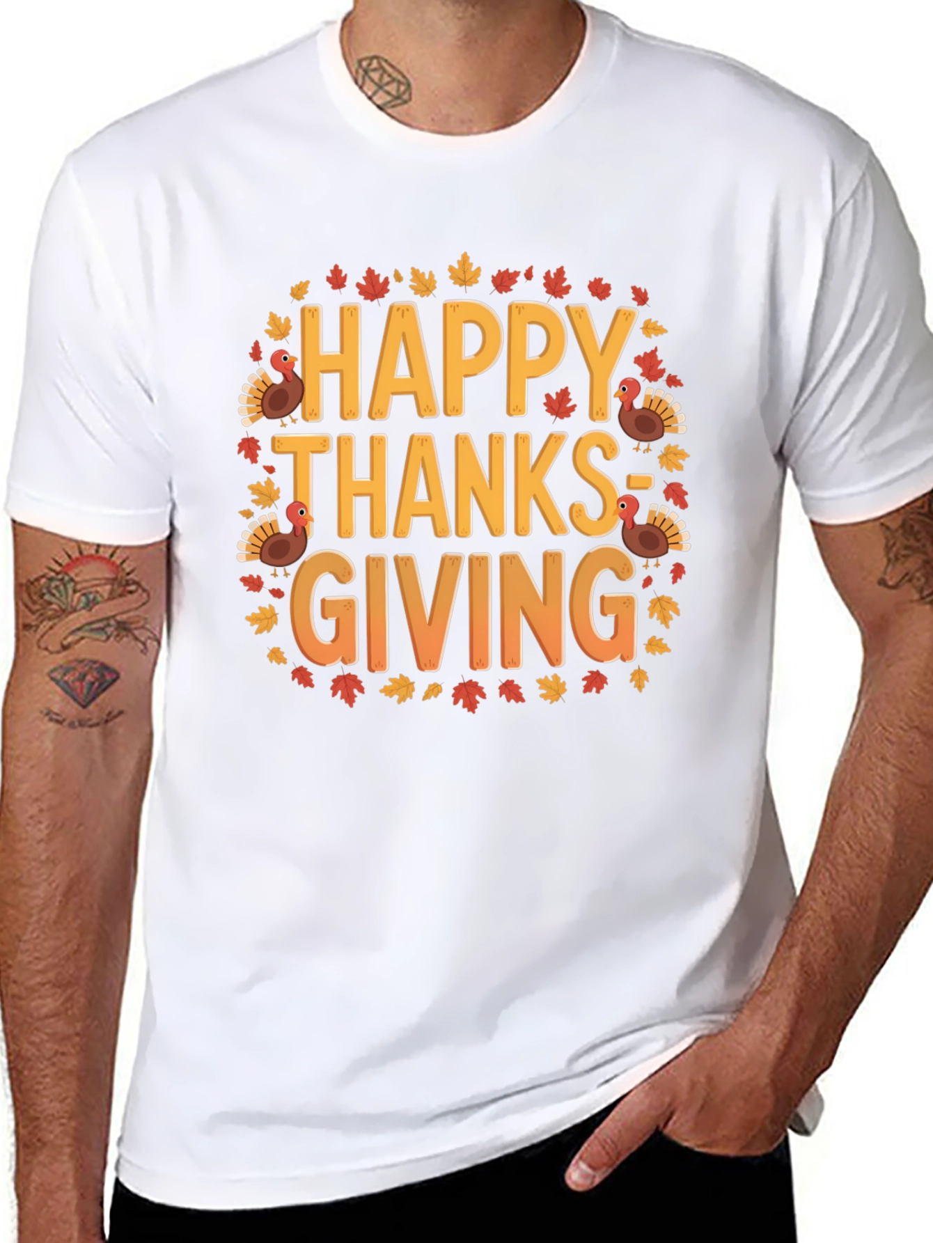 Happy Thanksgiving T-Shirt - Festive Autumn Design