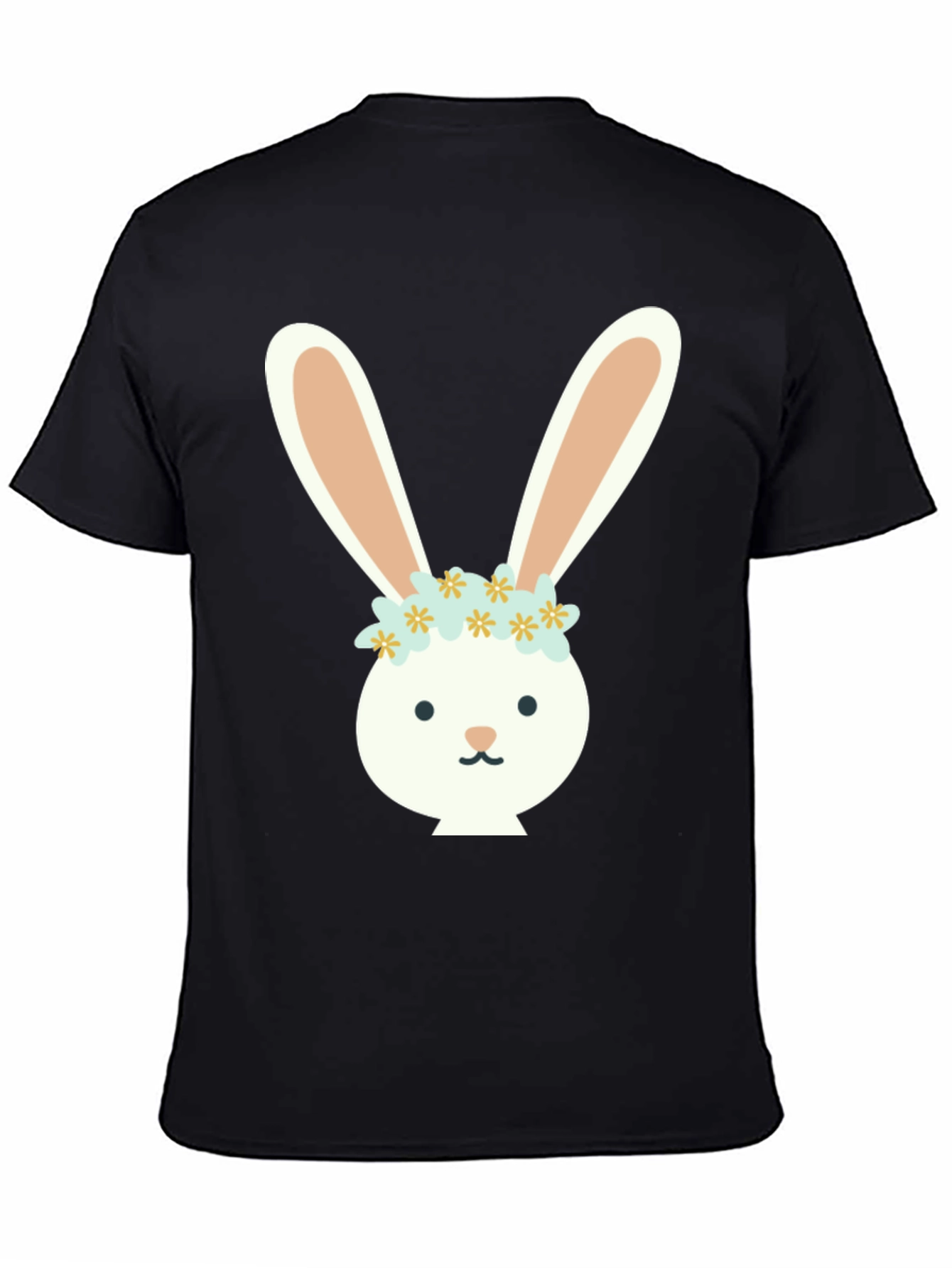 Bunny Flower Crown Graphic Tee - Black