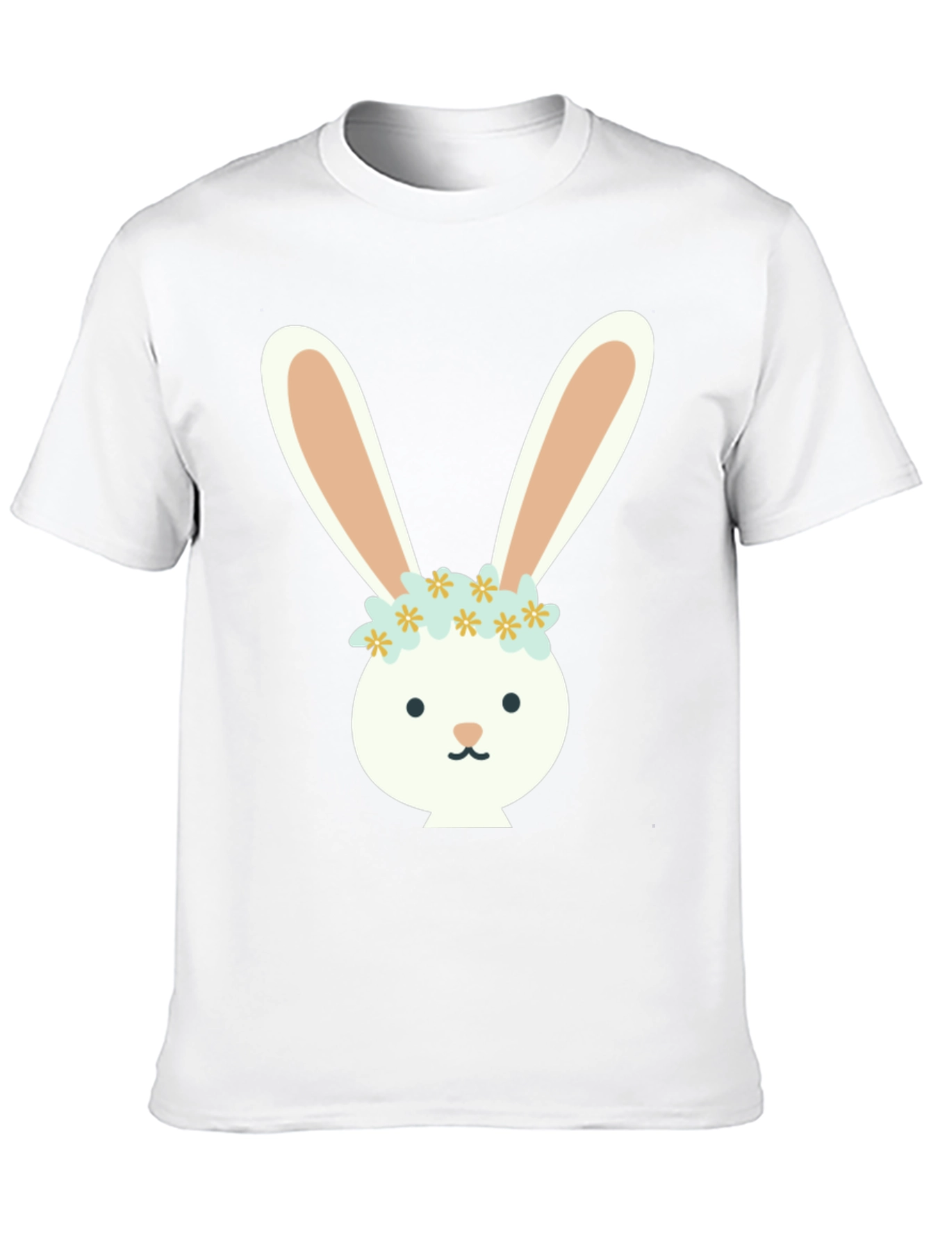Bunny Flower Crown Graphic Tee - Black