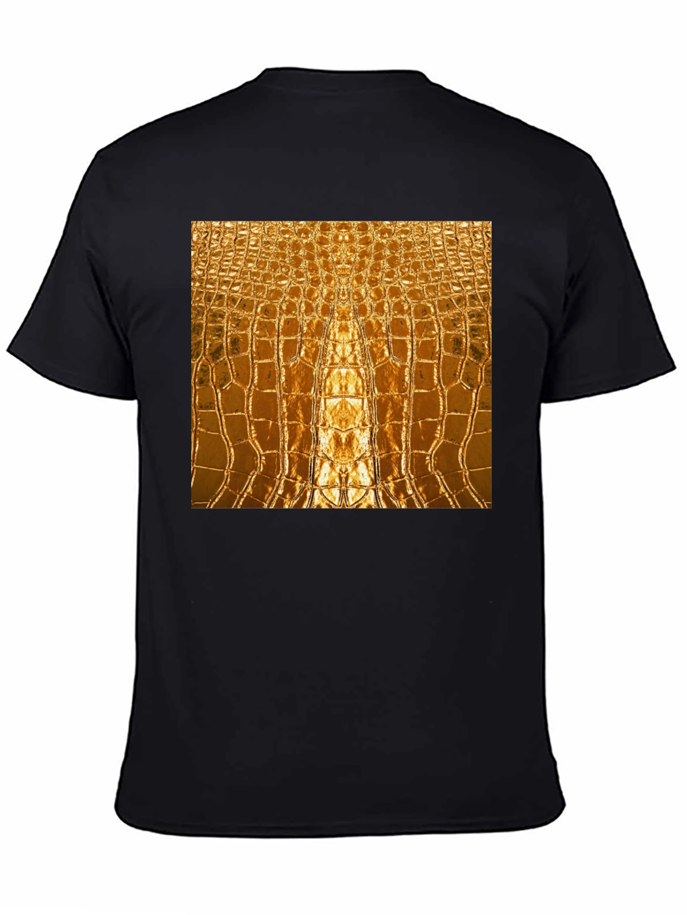 Gold Alligator Skin Patterned T-Shirt