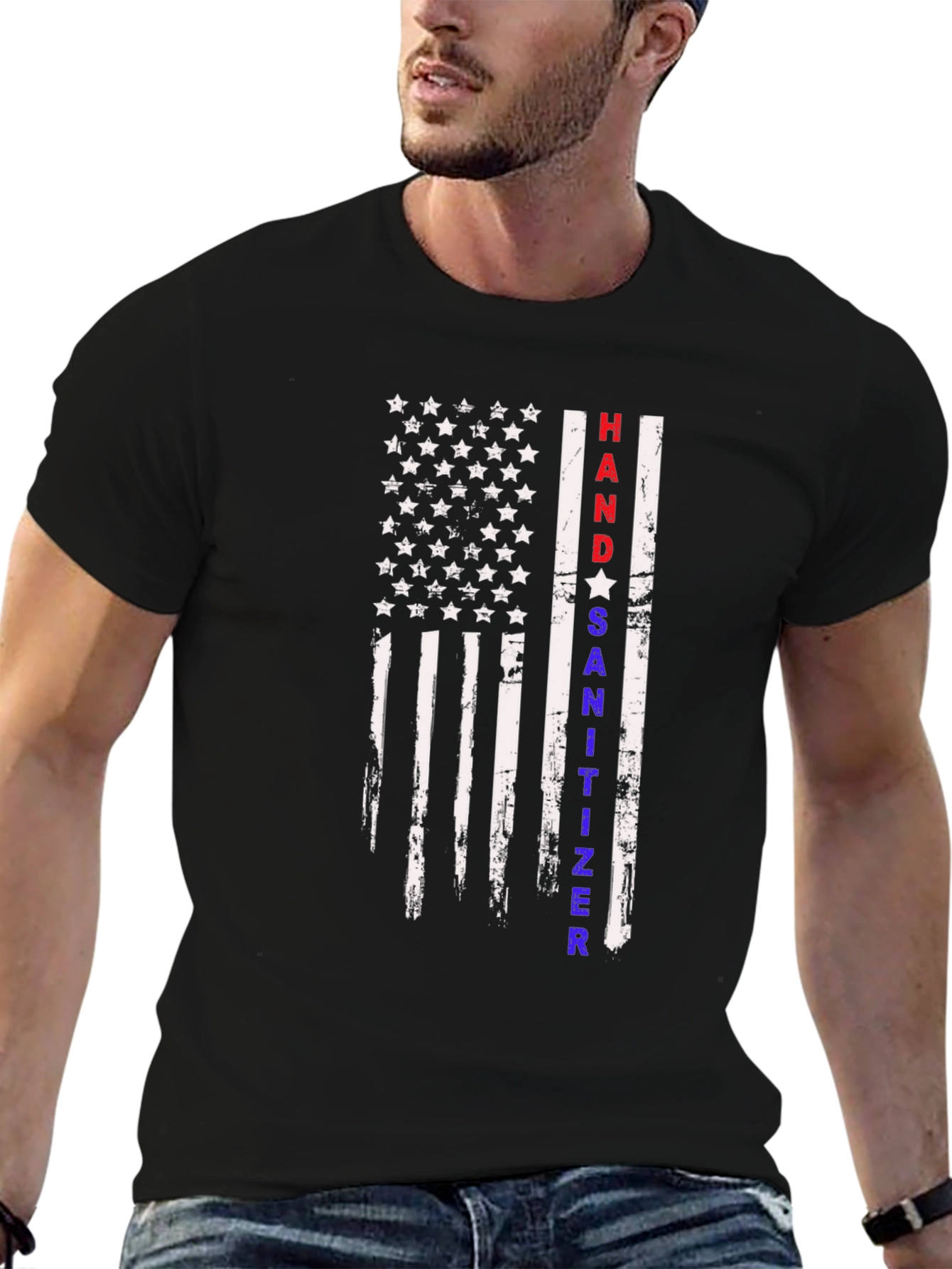 Hand Sanitizer USA Flag Patriotic T-Shirt