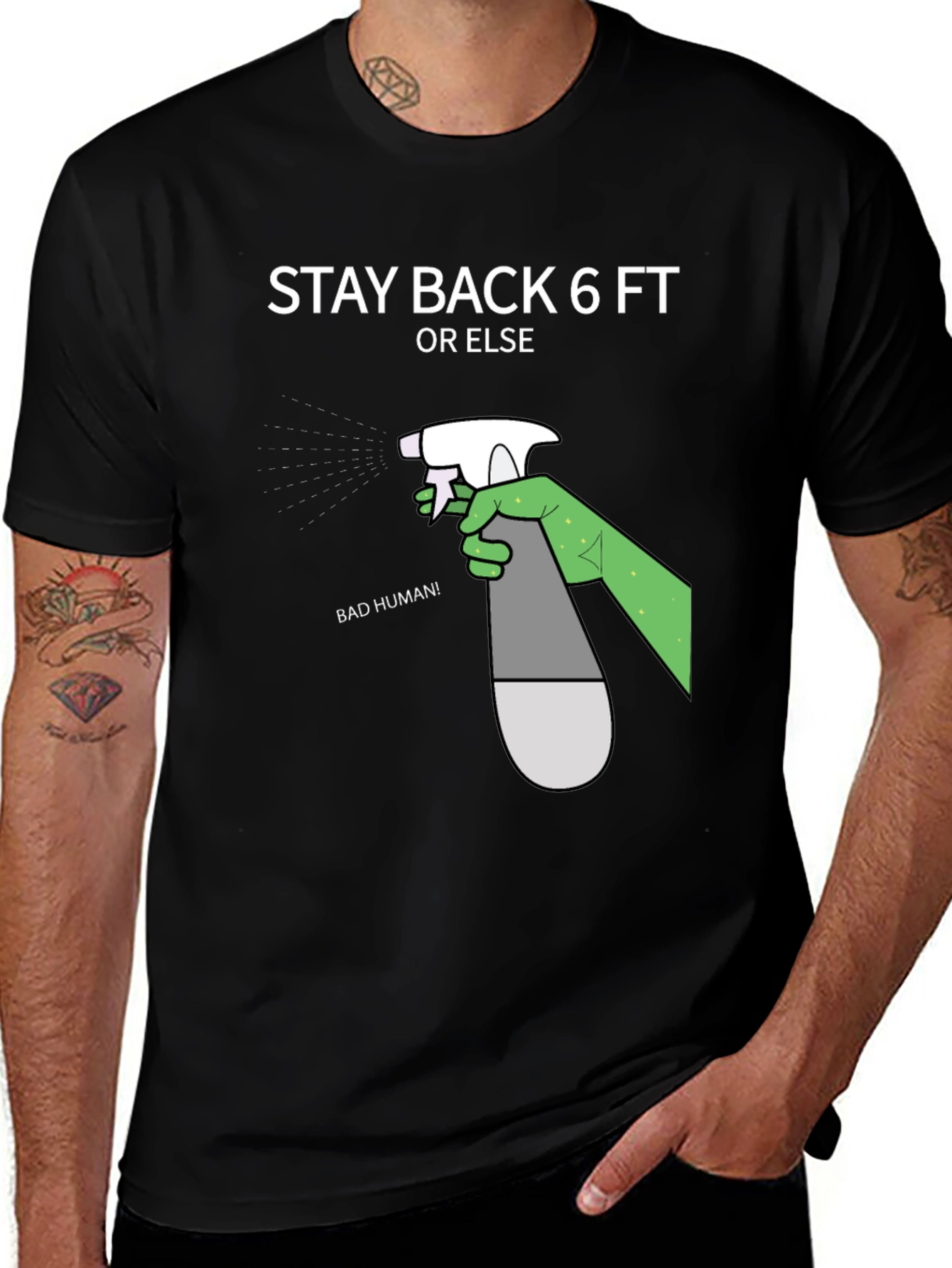 Stay Back 6ft Novelty Graphic T-Shirt