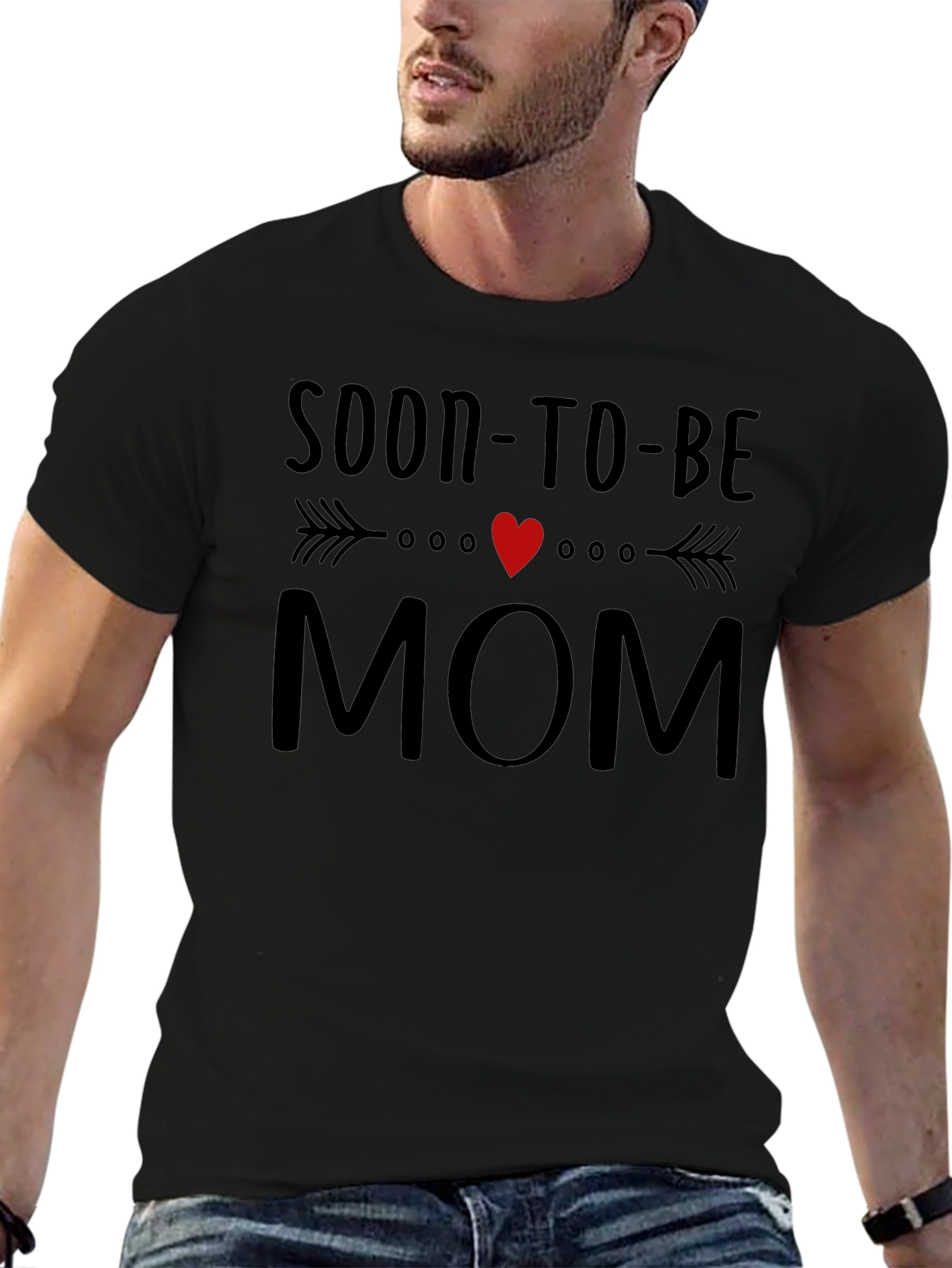 Soon-to-Be Mom Graphic Tee - Black