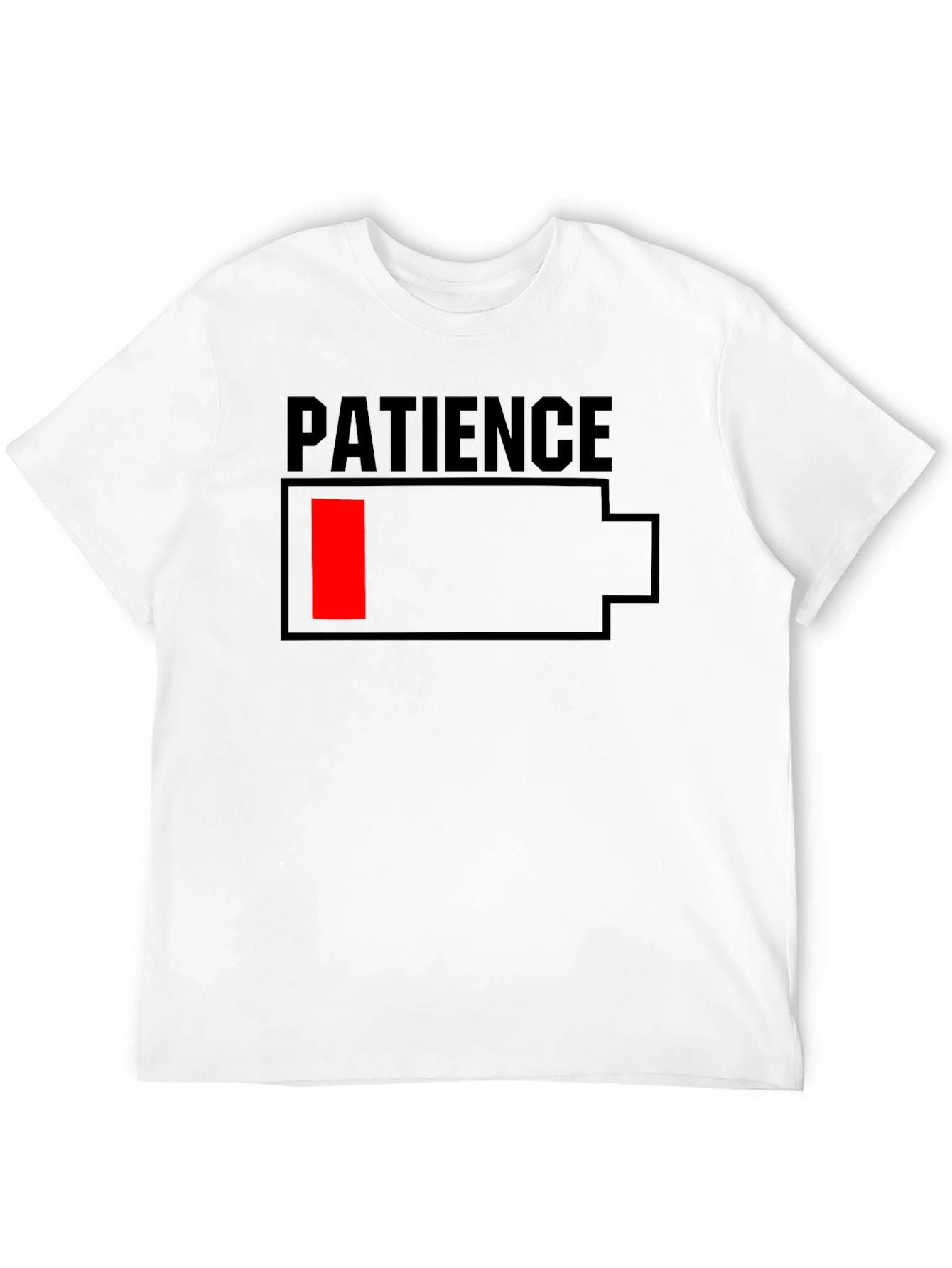 Patience Low Battery Graphic T-Shirt - Black