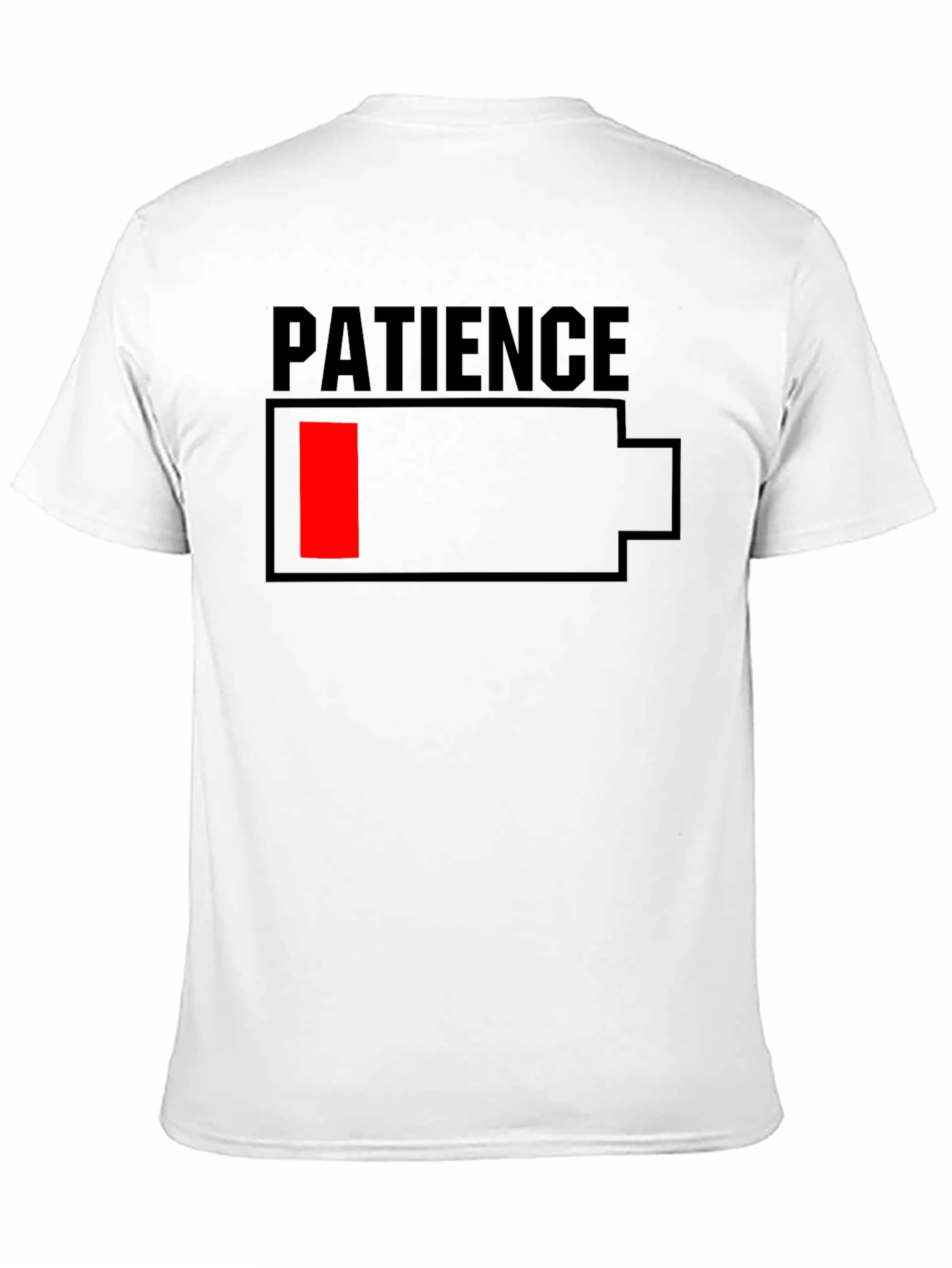 Patience Low Battery Graphic T-Shirt - Black