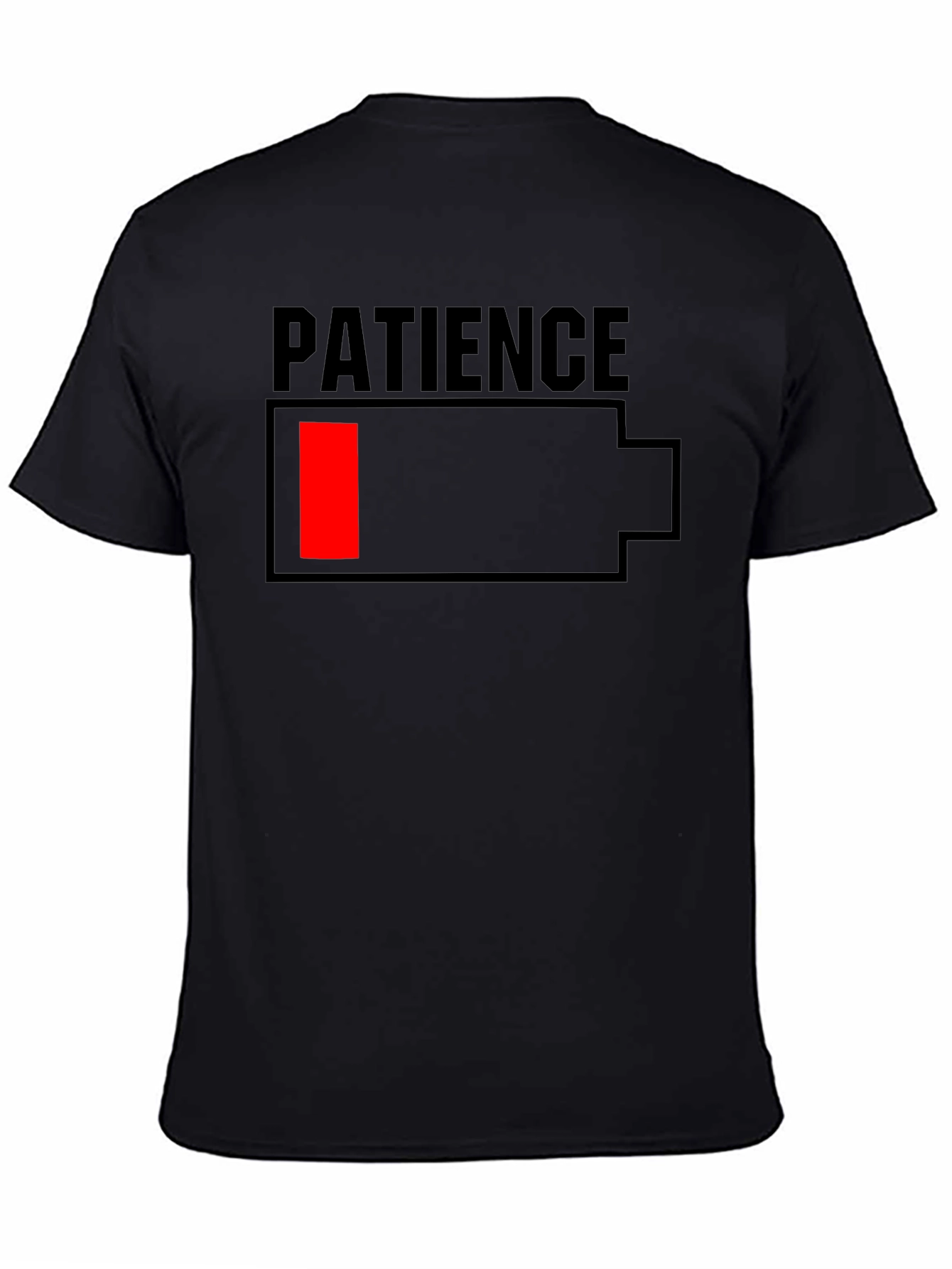Patience Low Battery Graphic T-Shirt - Black