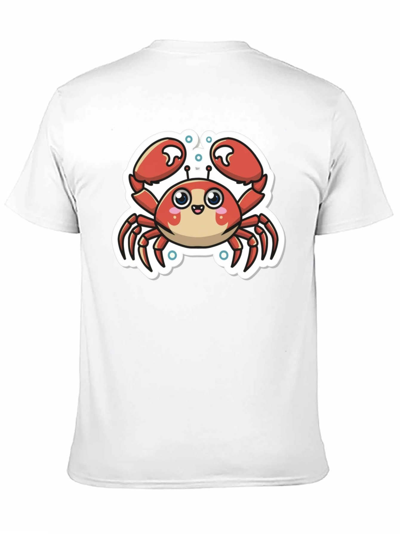 Cute Cartoon Crab Graphic T-Shirt - Black