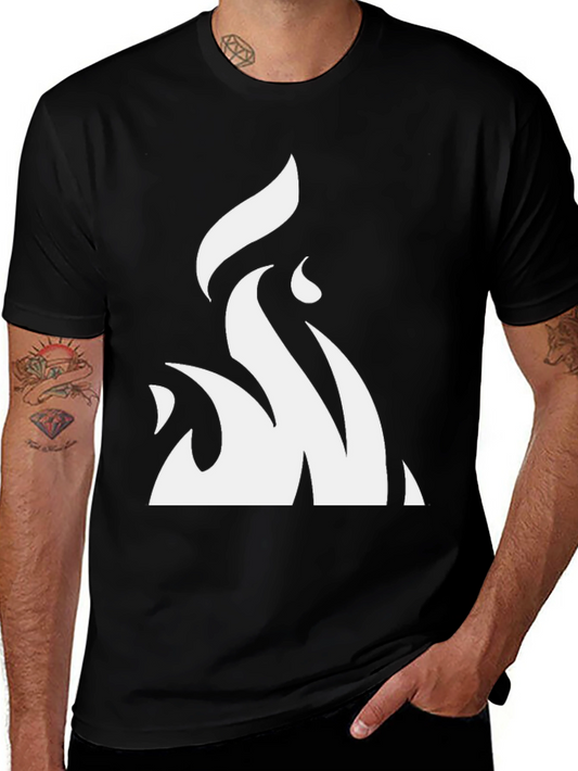 Abstract Flame Graphic Black T-Shirt