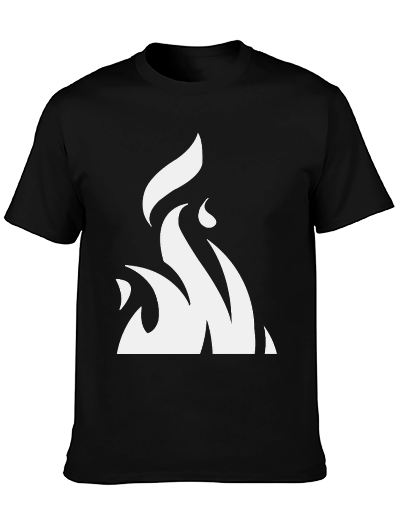 Abstract Flame Graphic Black T-Shirt