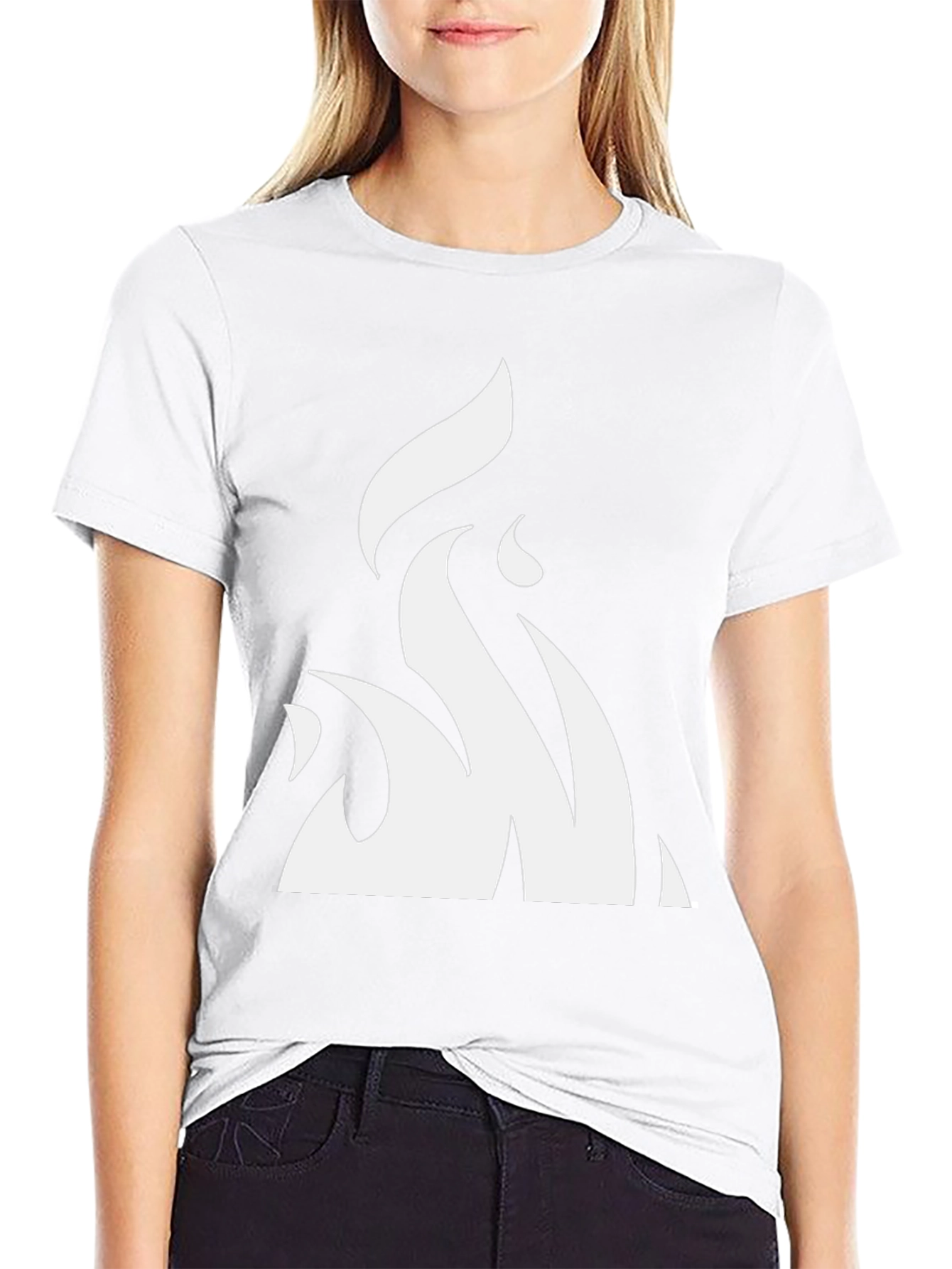 Abstract Flame Graphic Black T-Shirt