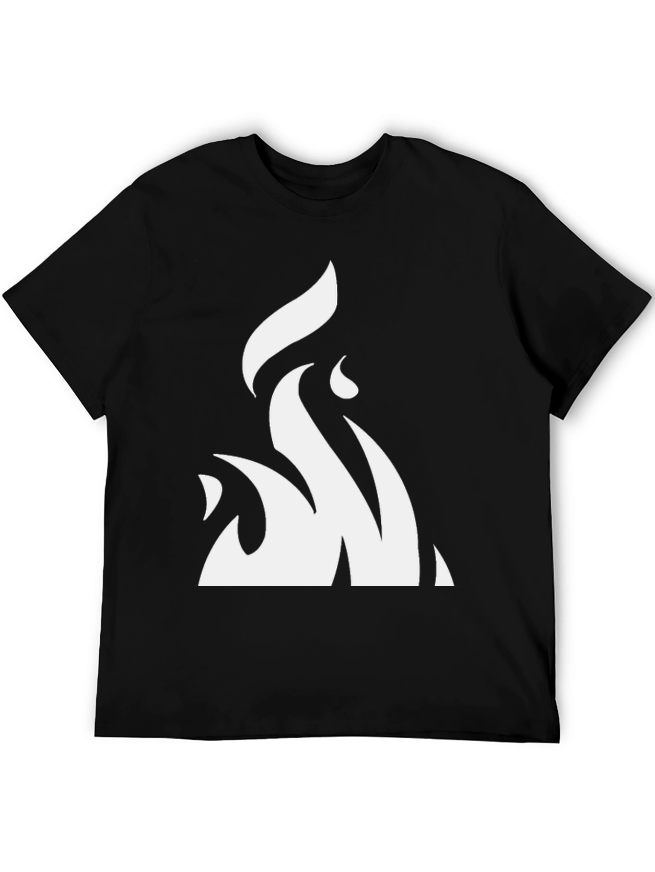 Abstract Flame Graphic Black T-Shirt