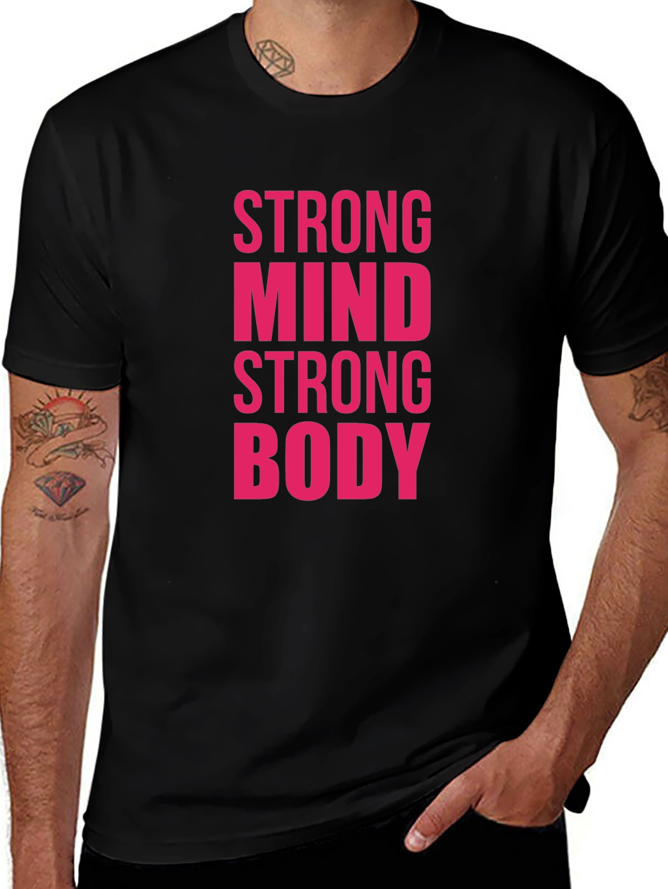 Strong Mind Strong Body Graphic Tee - Black